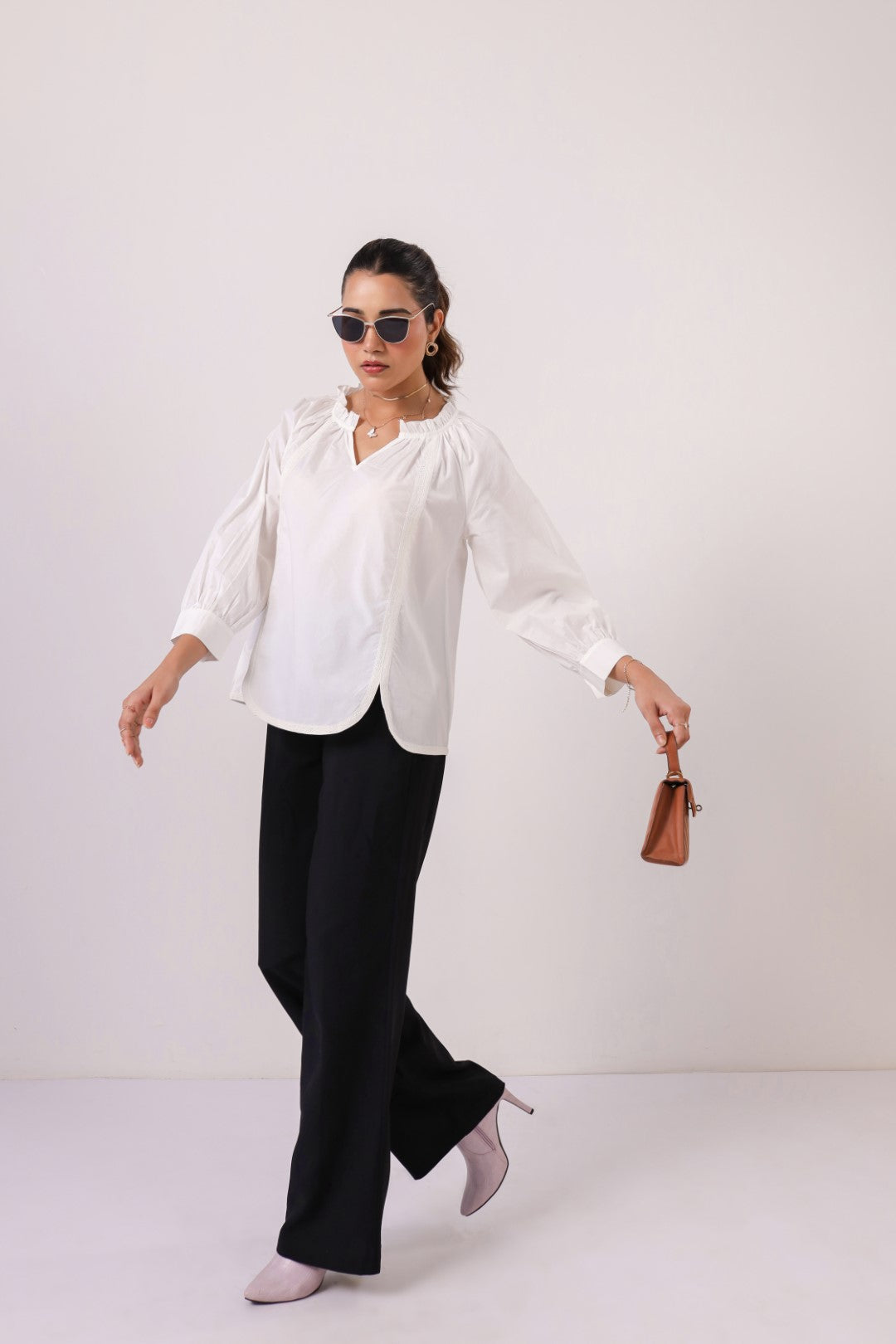 Women's white cotton tops