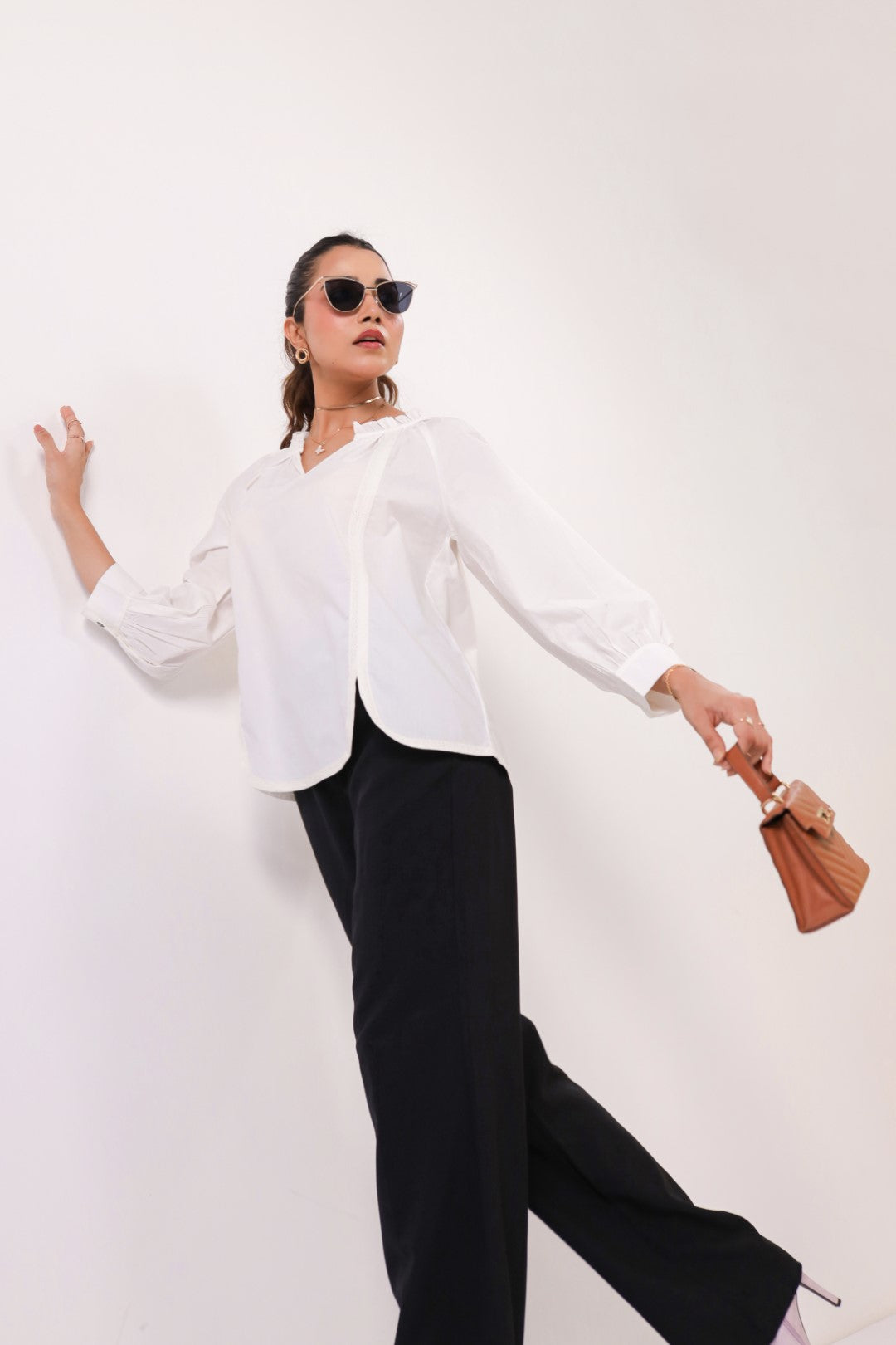 Women's white cotton tops