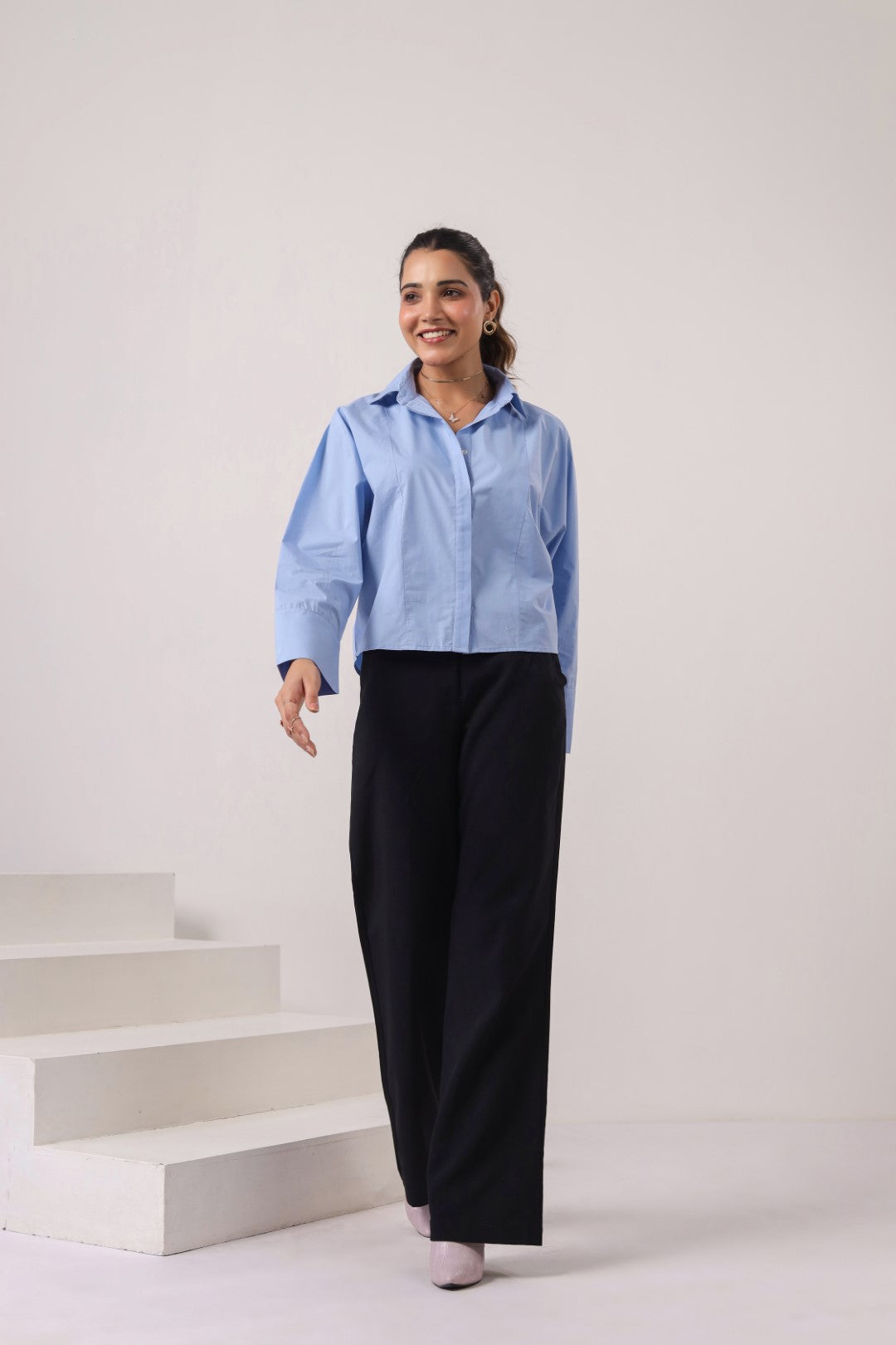 Women's Blue Cotton Tops