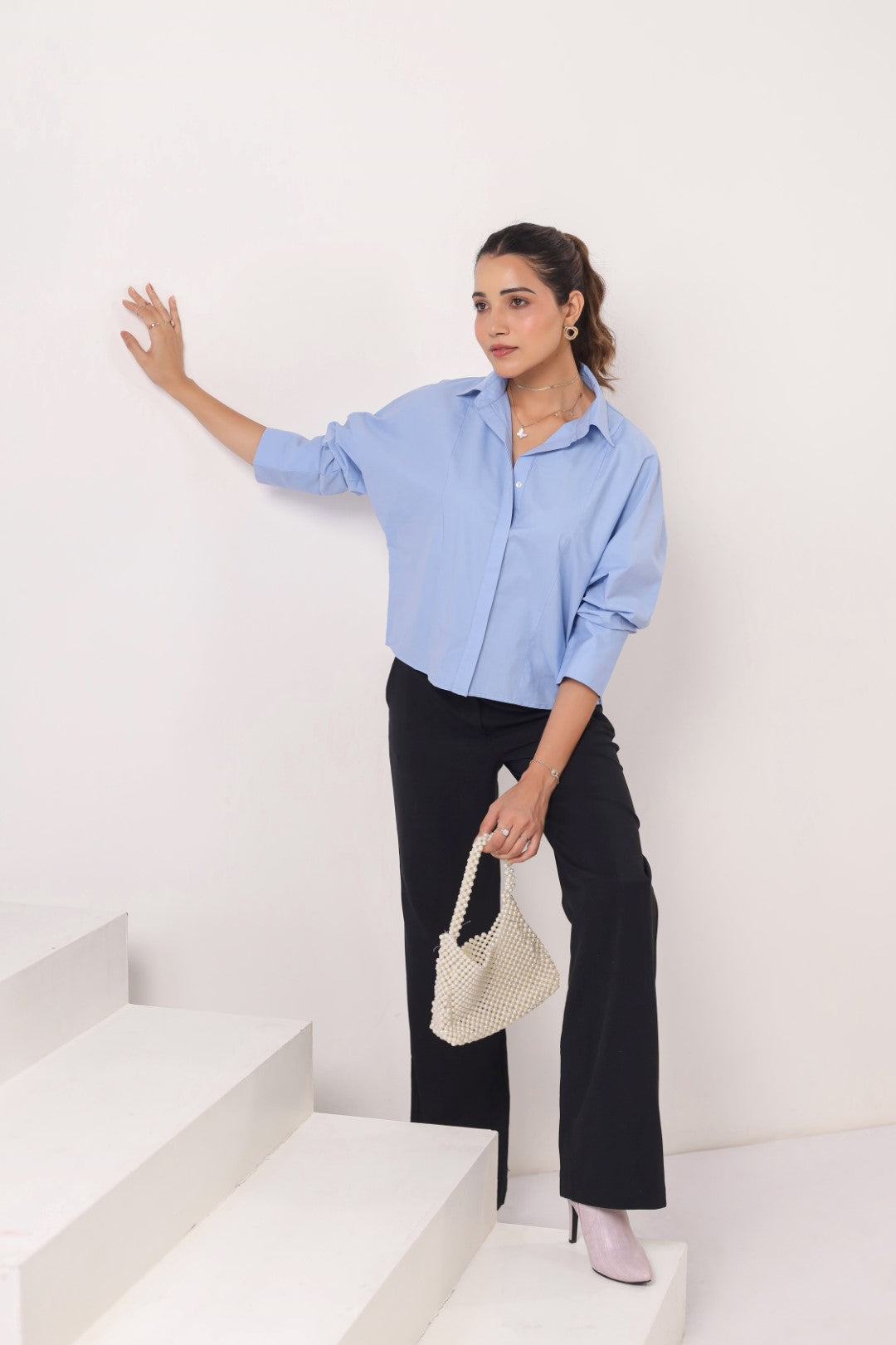 Women's Blue Cotton Tops