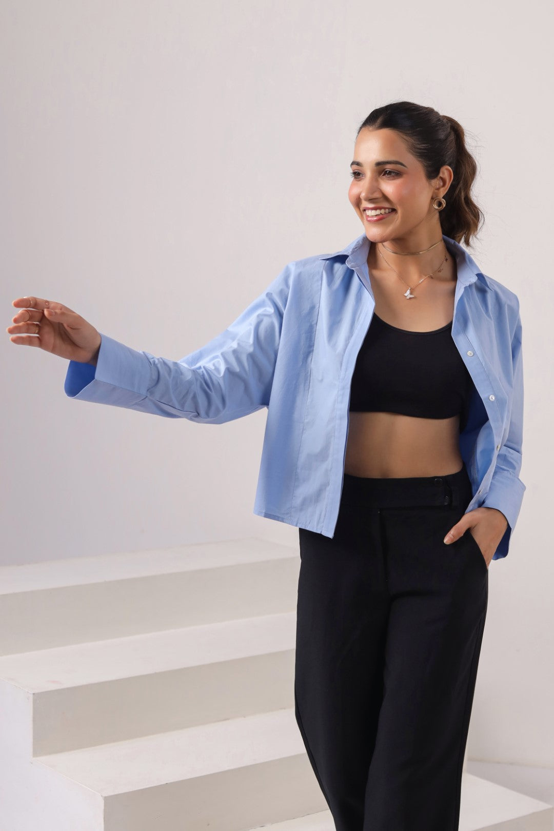Women's Blue Cotton Tops
