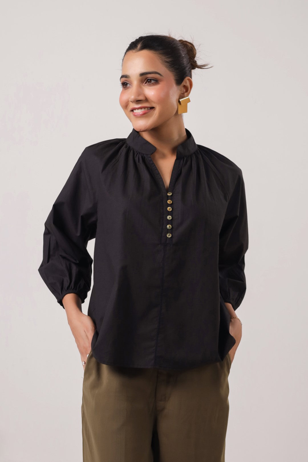 Women’s black cotton tops
