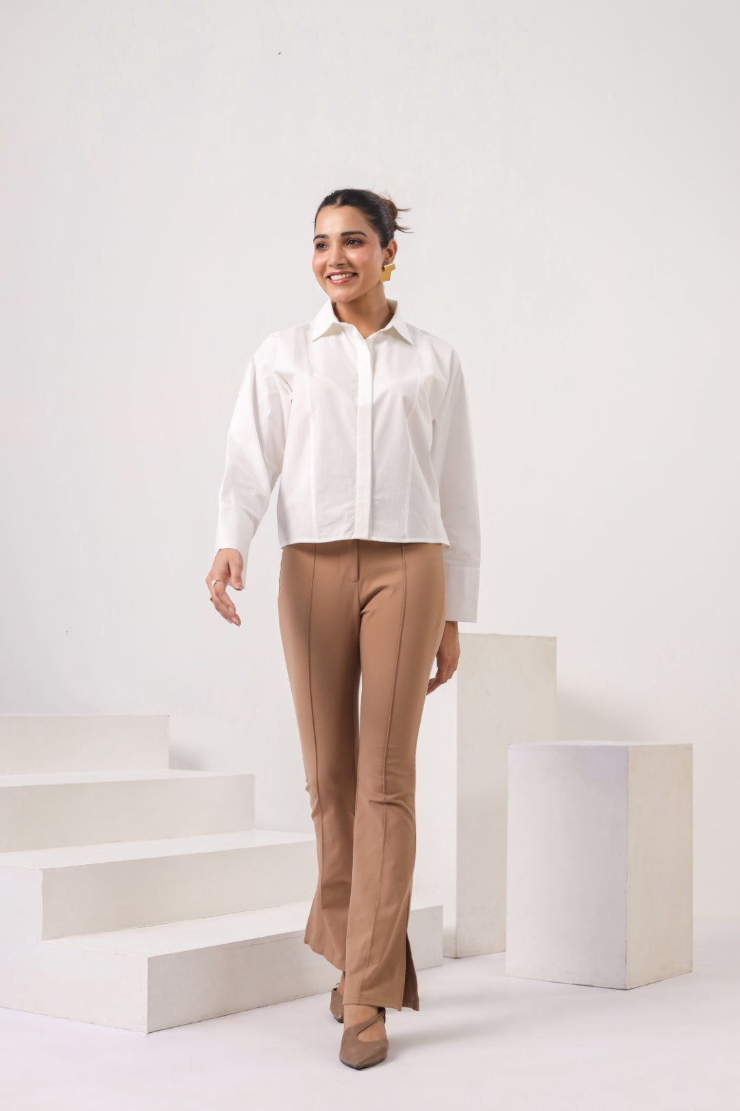 Women's white cotton tops