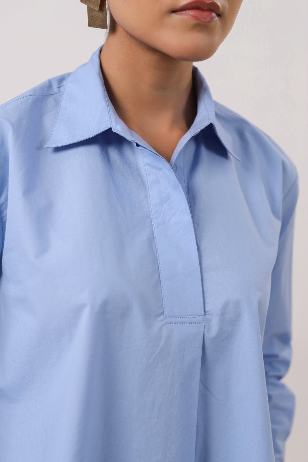 Women Blue Cotton Top