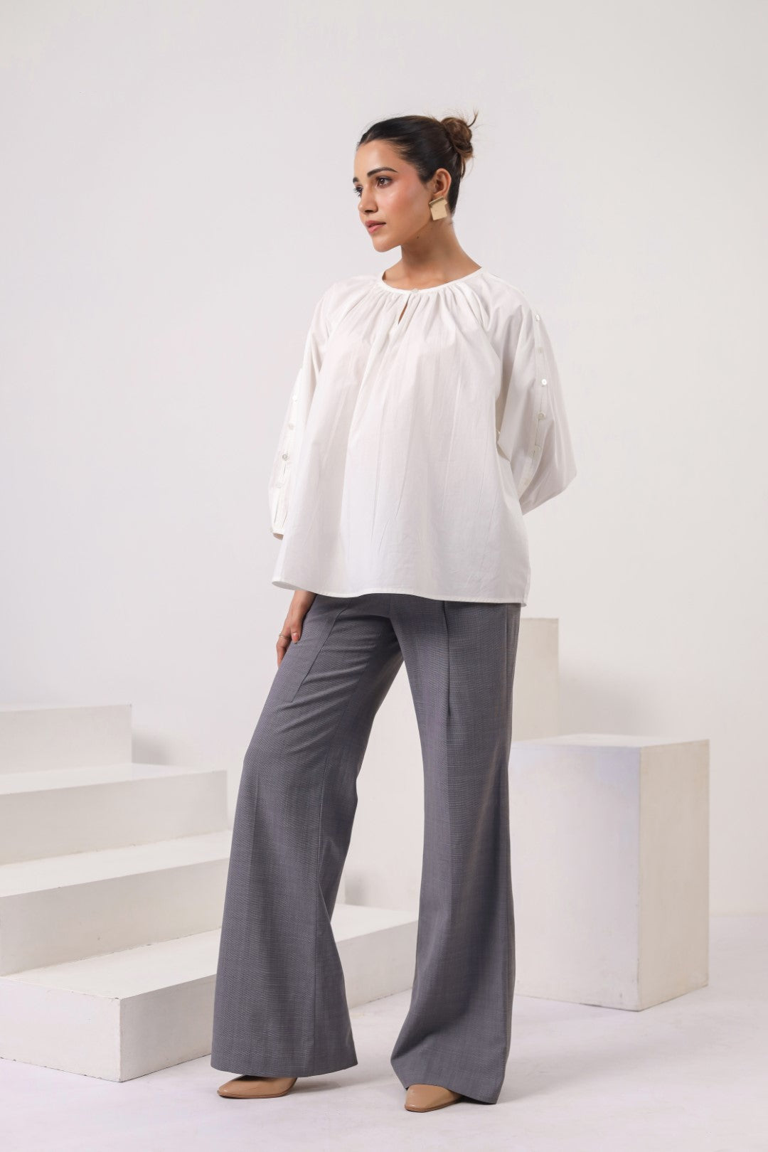 Women's white cotton tops