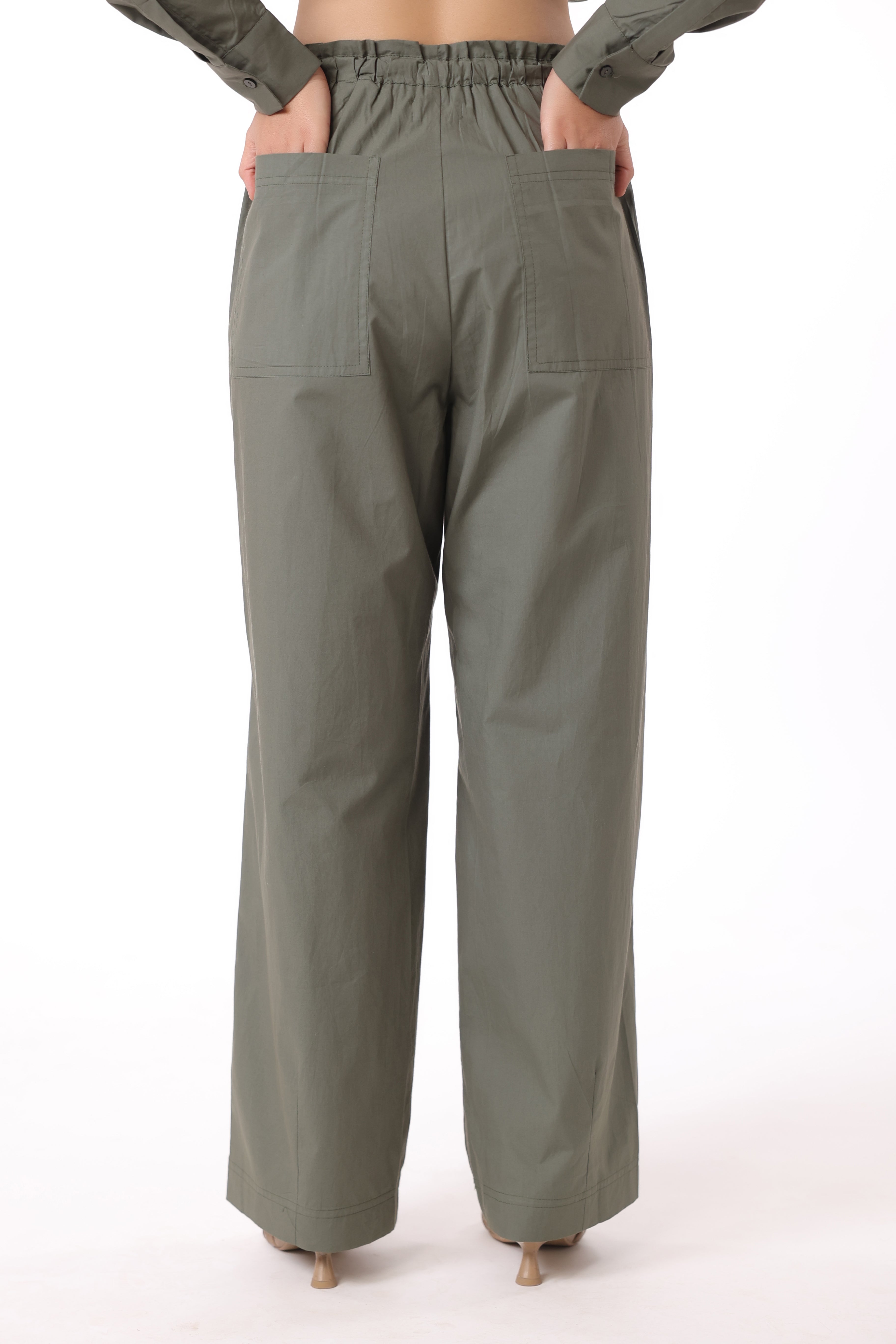 Women’s Green Cotton Trouser