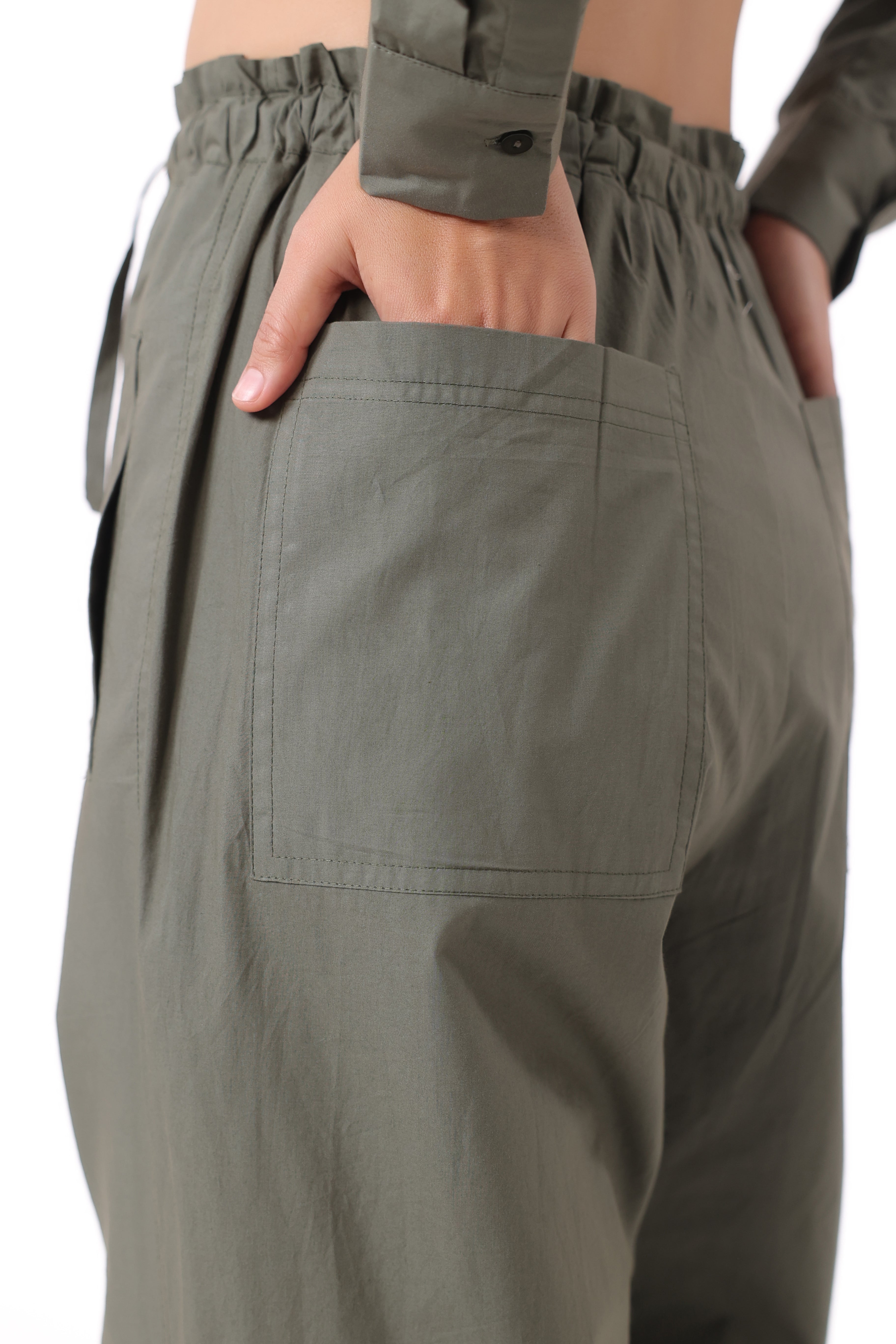 Women’s Green Cotton Trouser