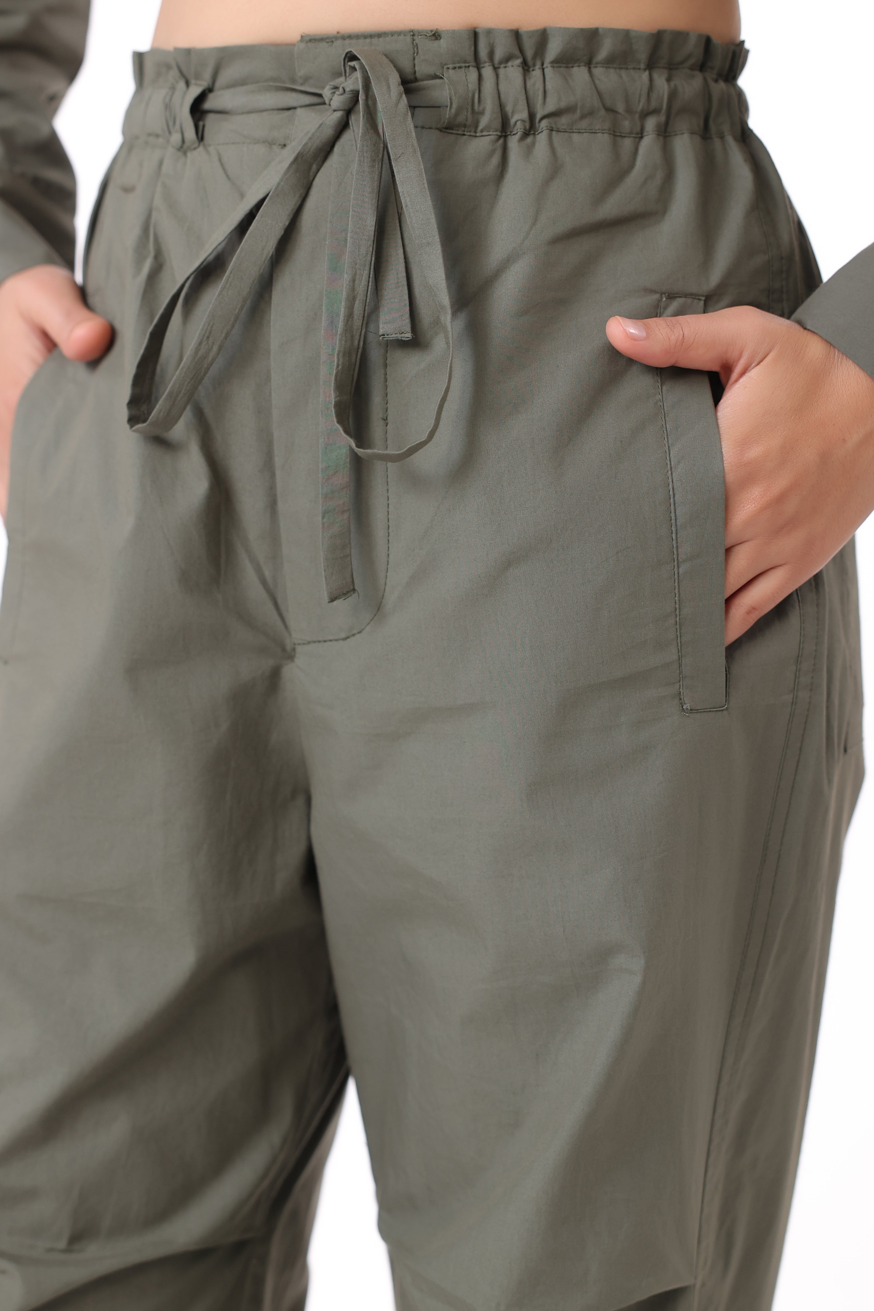 Women’s Green Cotton Trouser