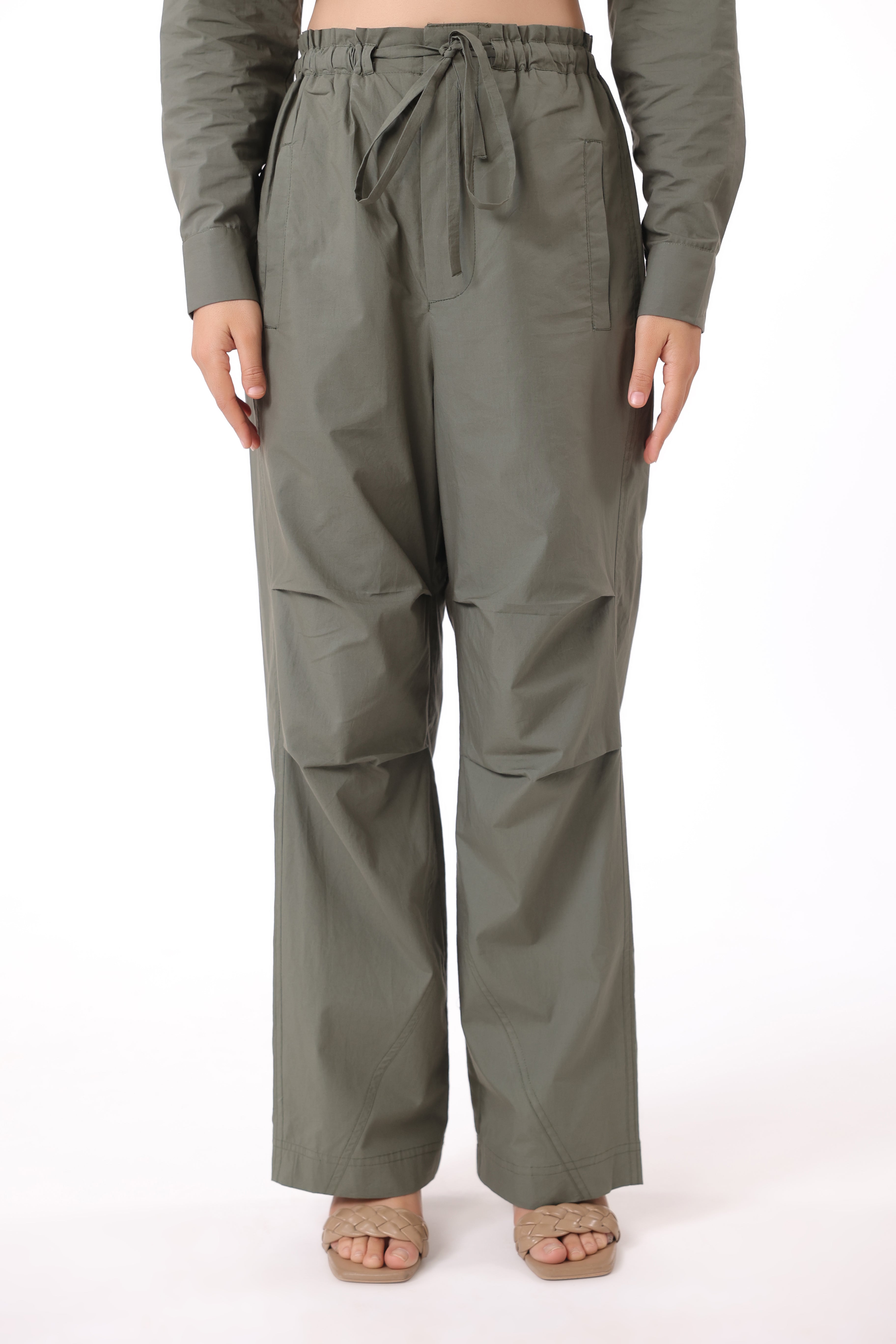 Women’s Green Cotton Trouser