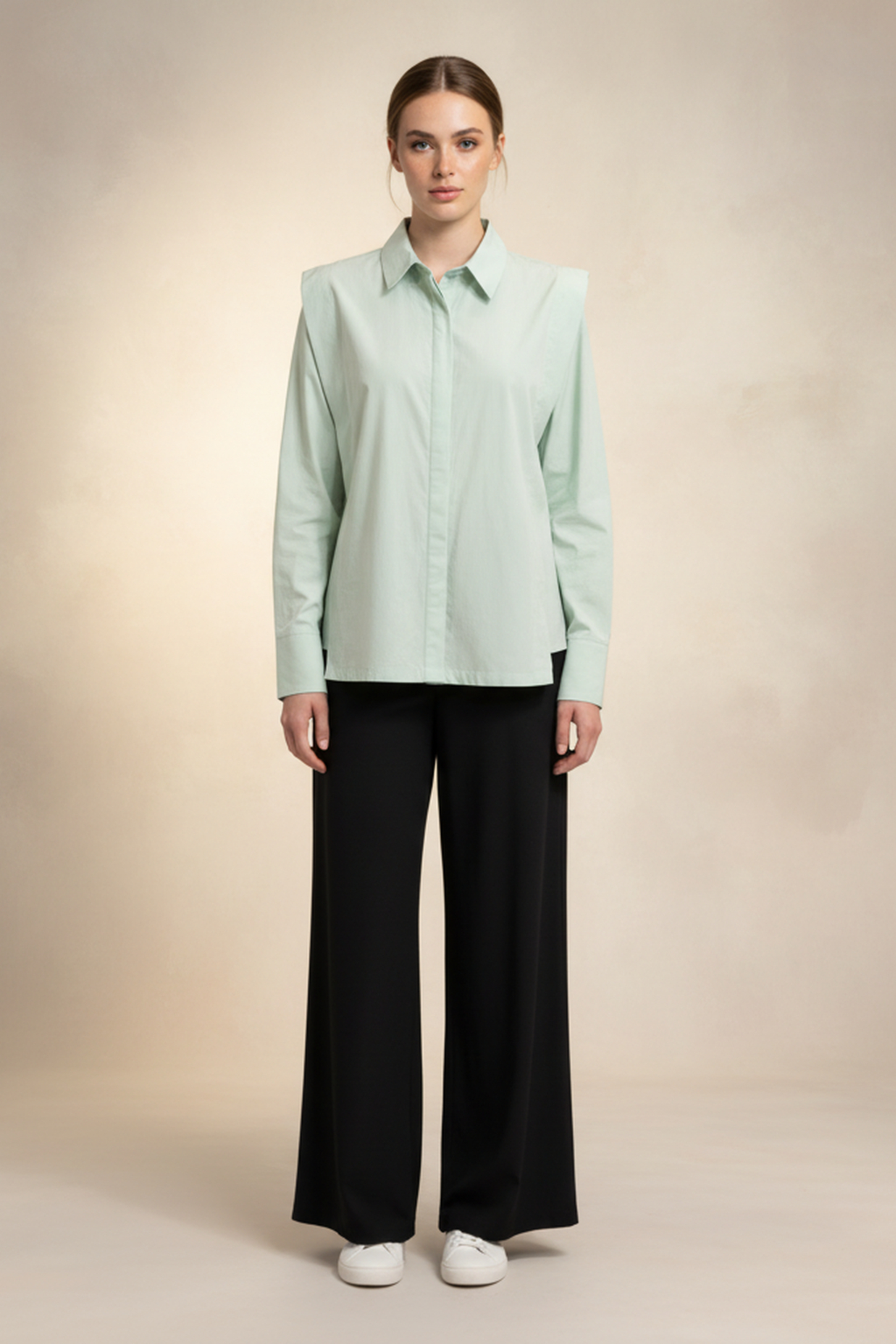 Women's Bright Green Solid Cotton Shirt