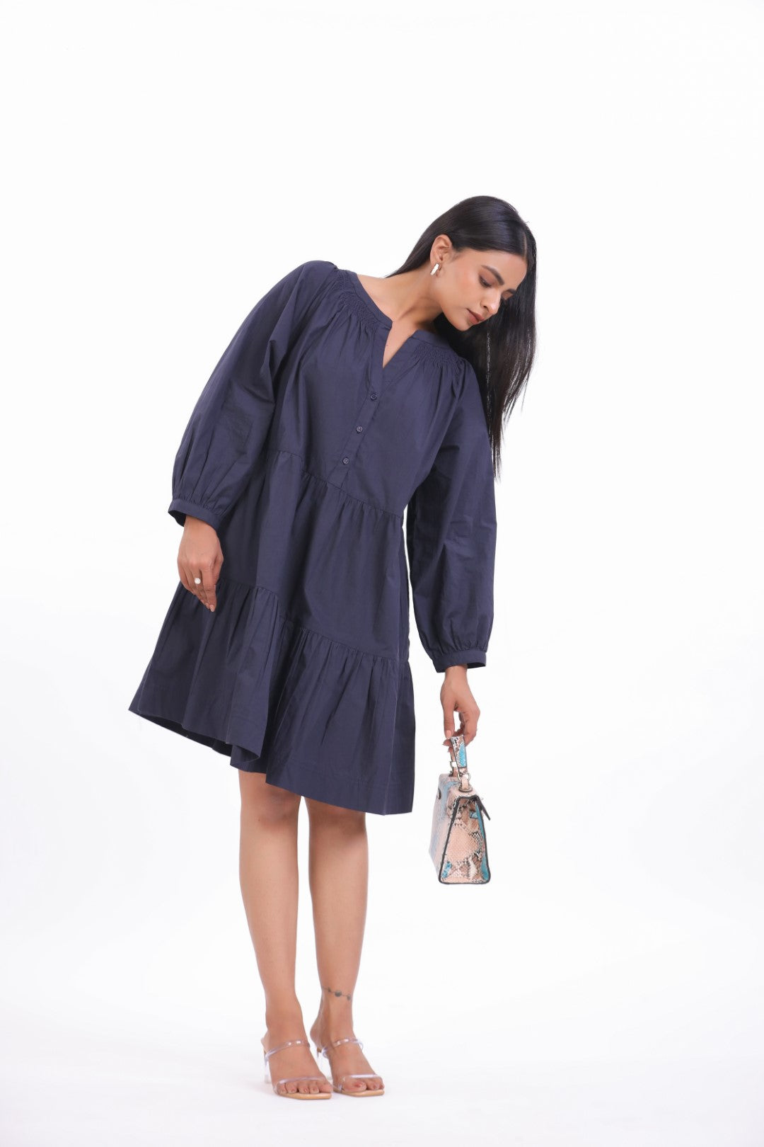 Women’s Navy Blue Cotton Dress