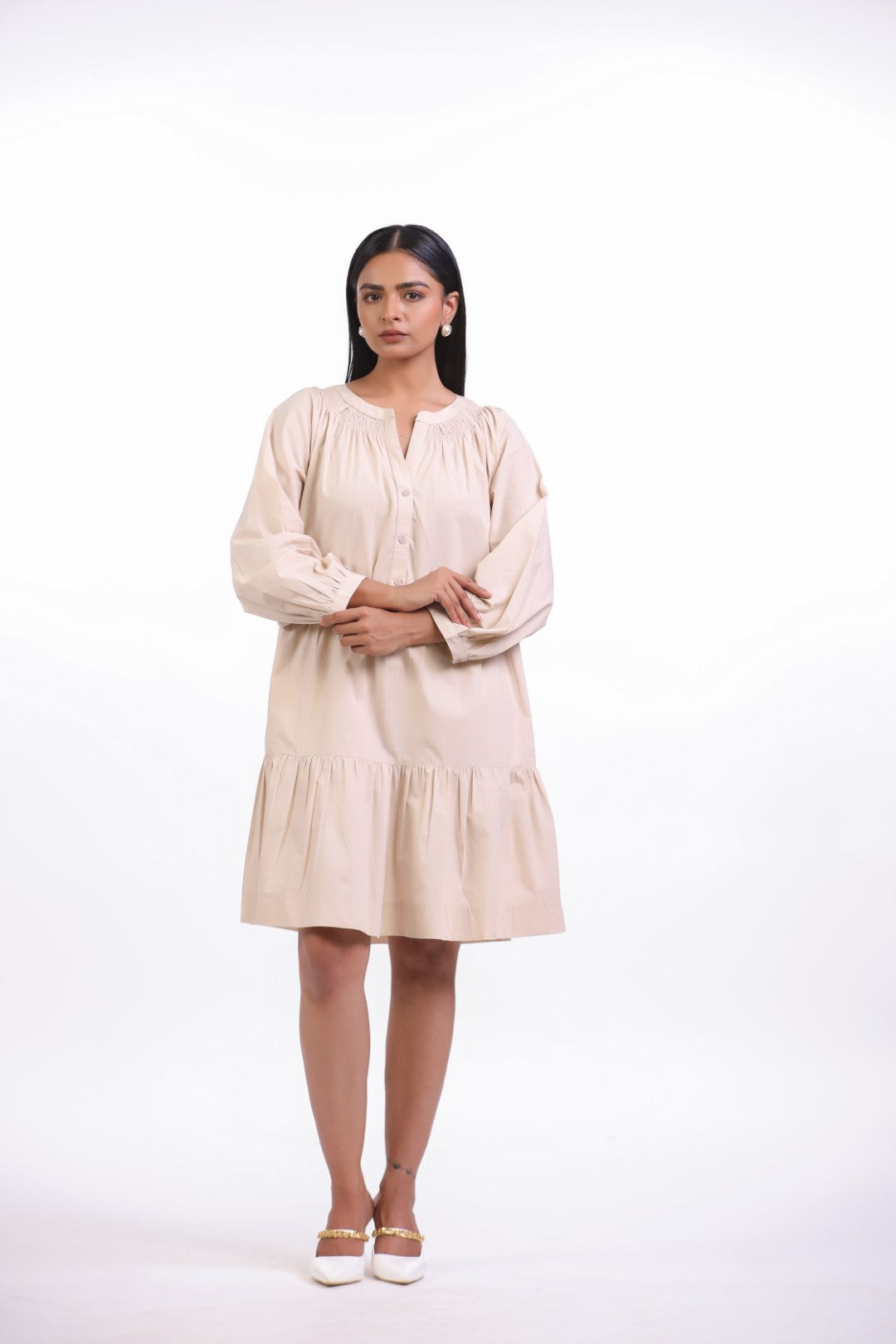 Women’s Beige Cotton Dress