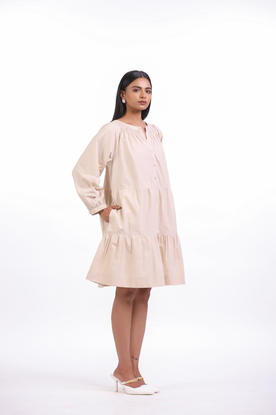 Women’s Beige Cotton Dress
