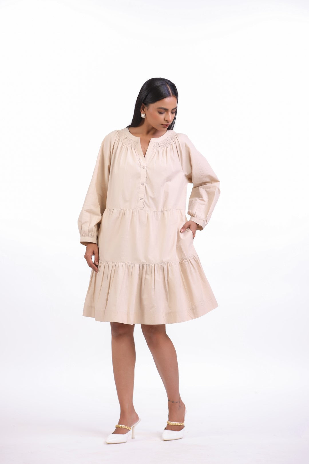 Women’s Beige Cotton Dress