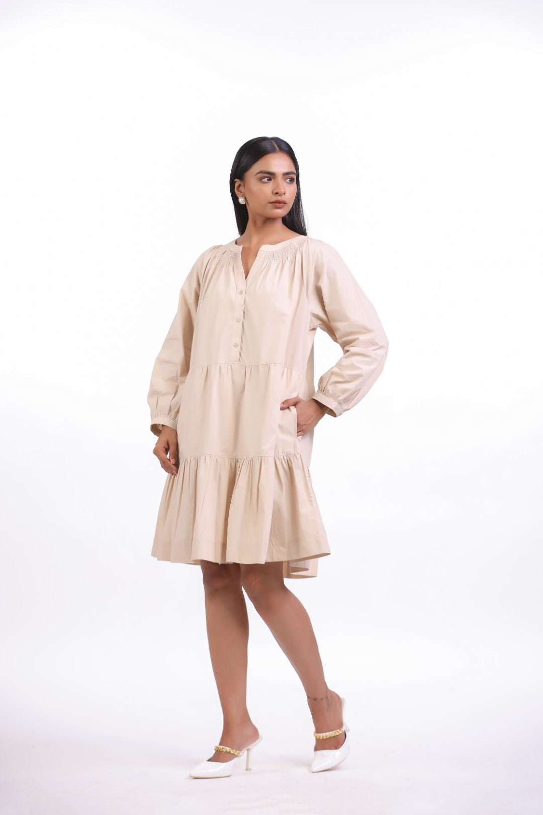 Women’s Beige Cotton Dress
