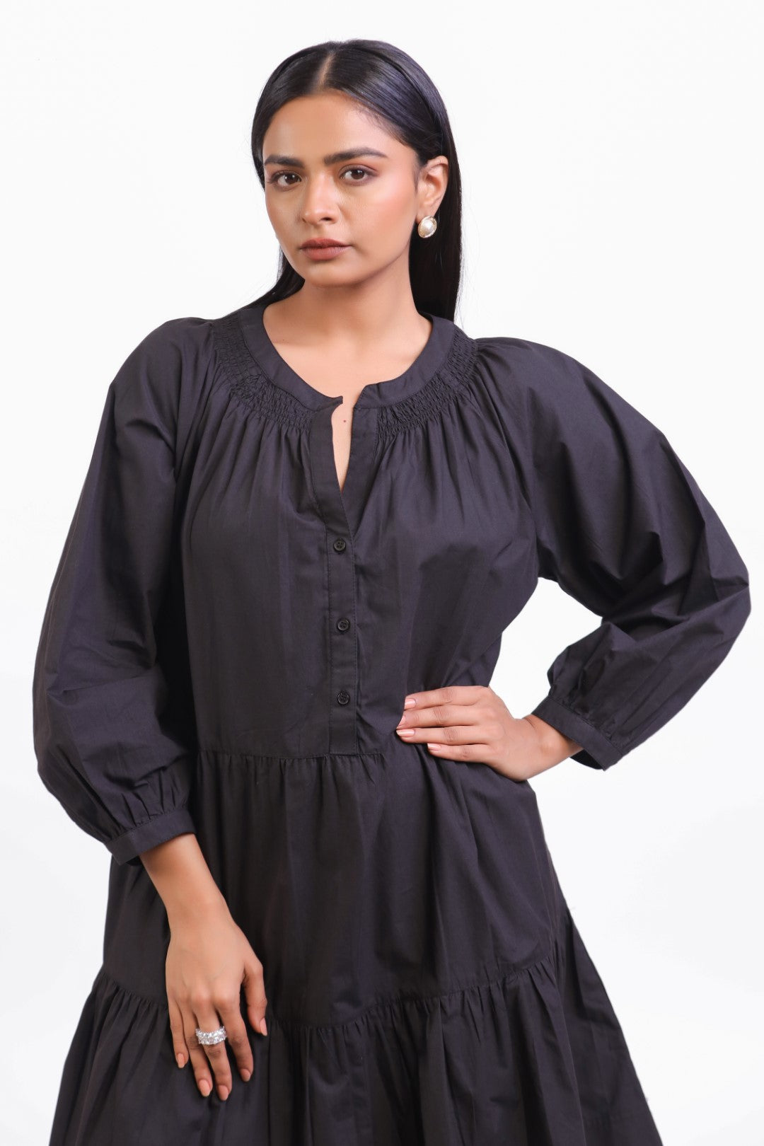 Women’s Black Cotton Dress