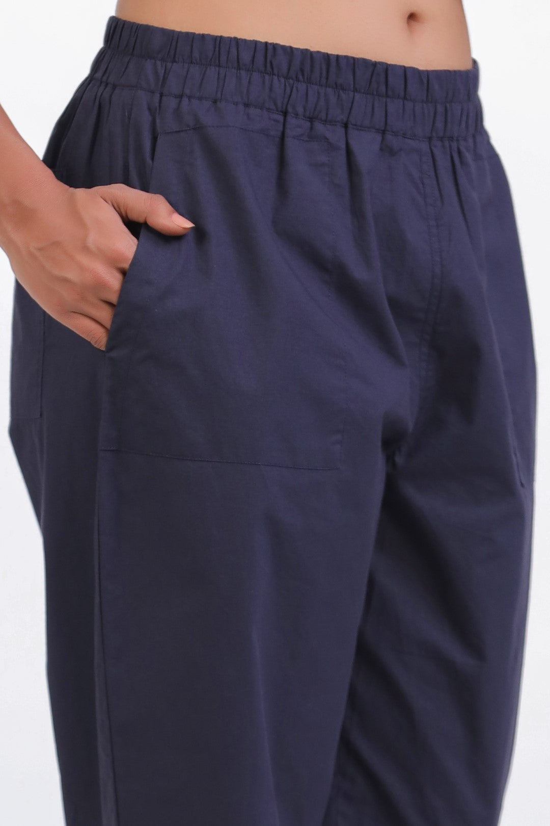 Women’s Navy Blue Cotton Trouser