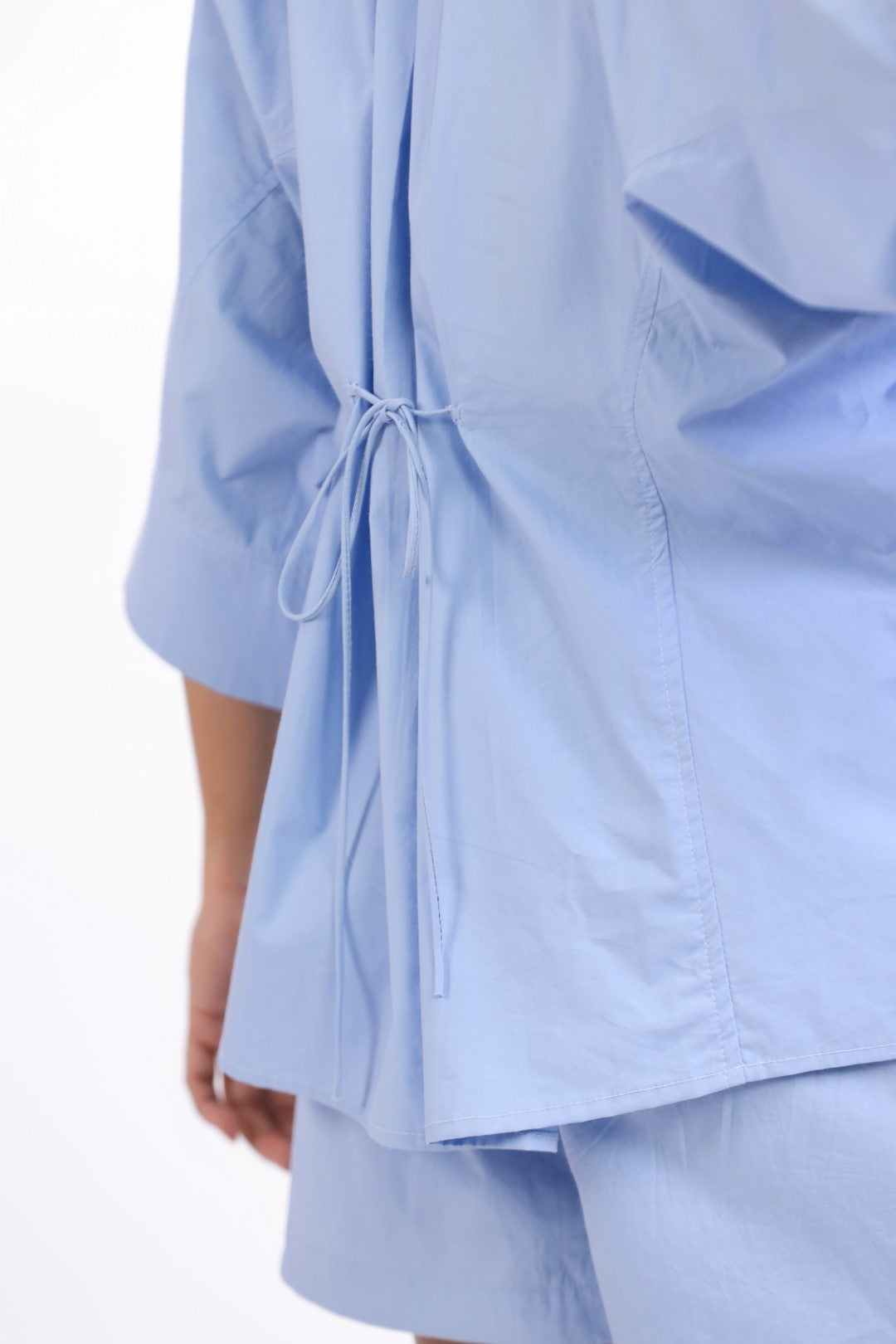 Women’s Blue Solid Cotton Poplin Top