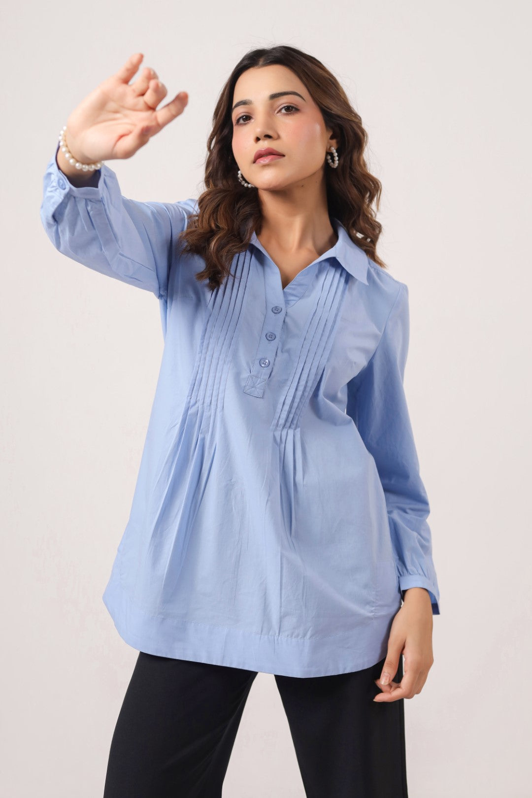 Women’s Blue Cotton Shirt
