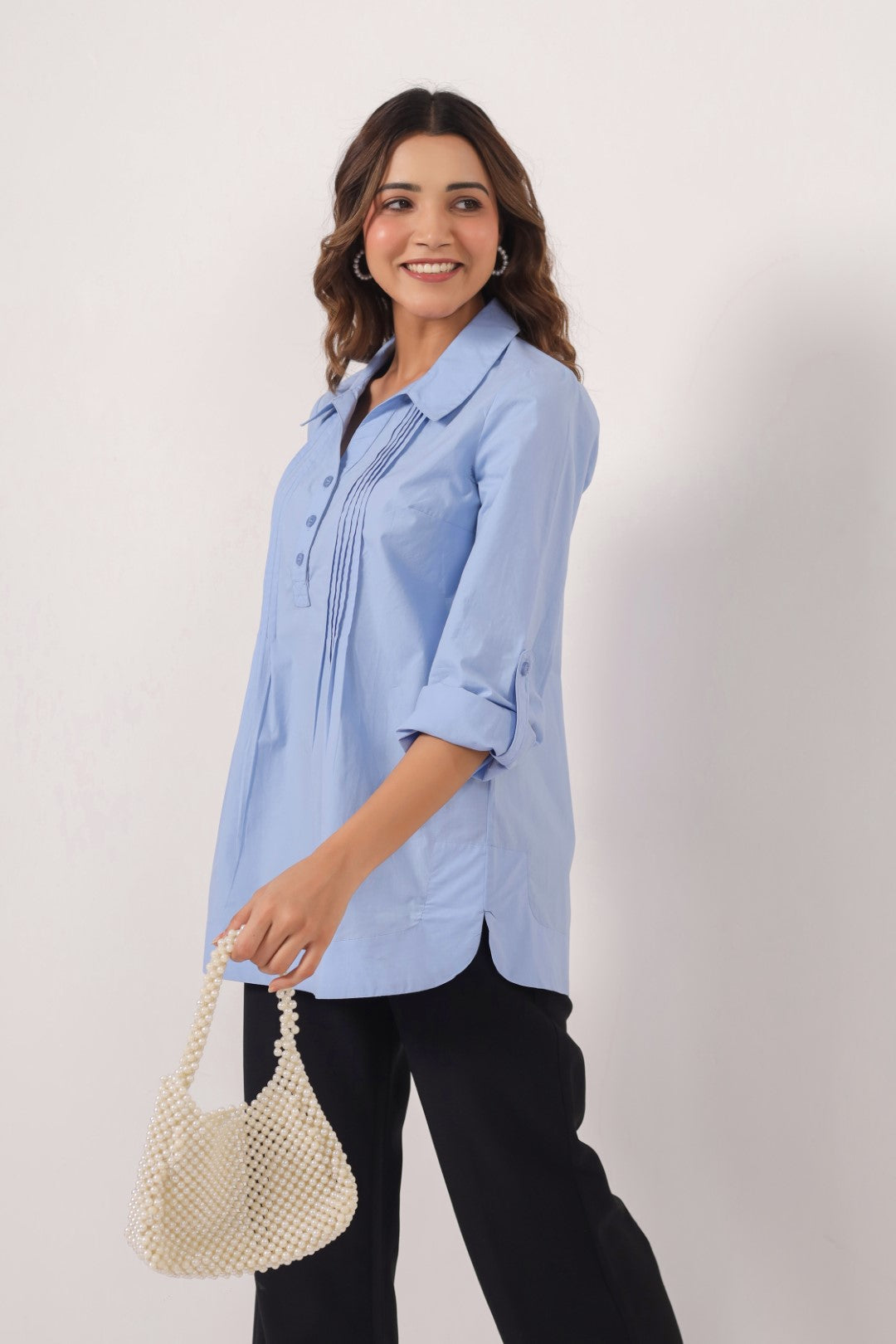 Women’s Blue Cotton Shirt