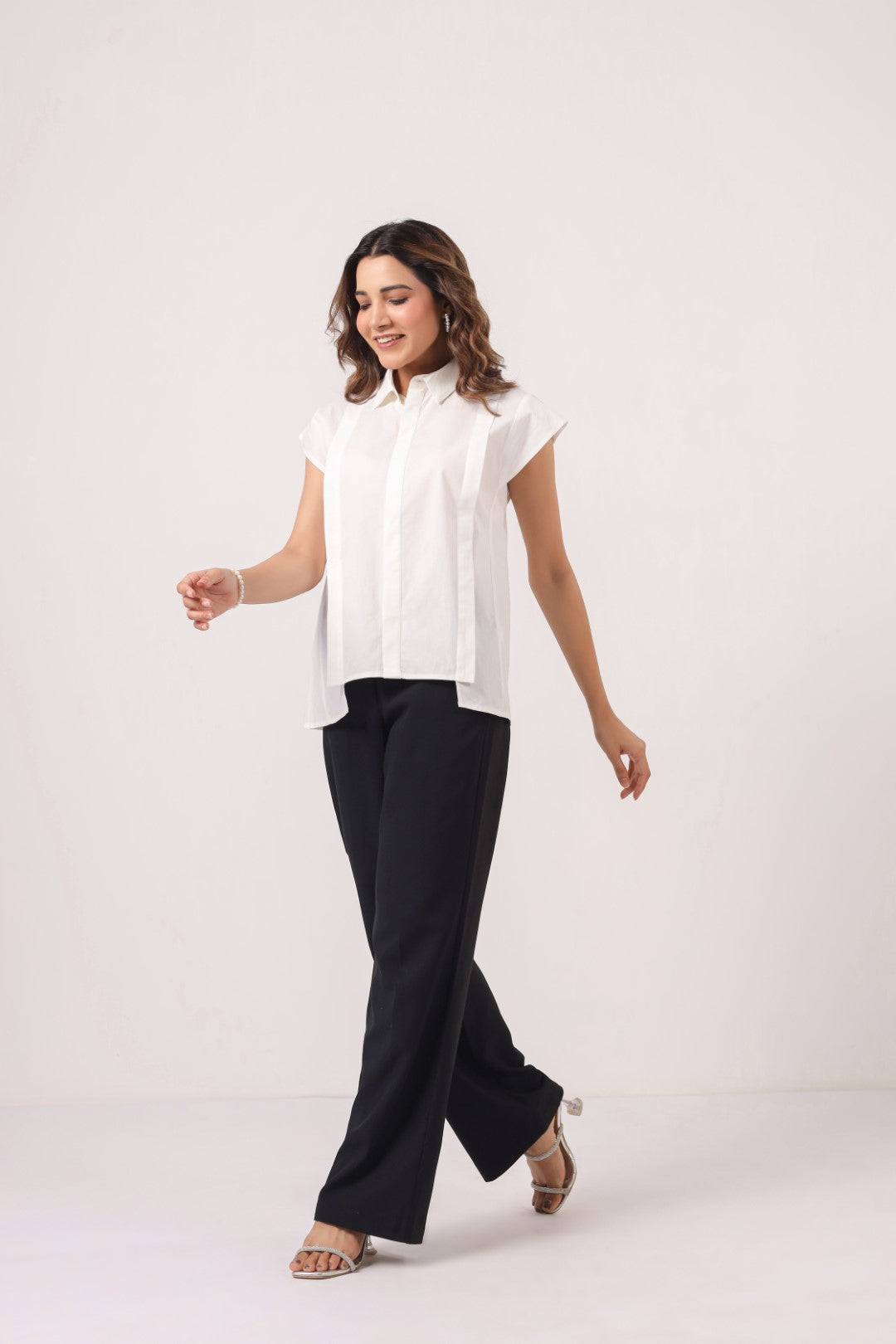 Women’s White Cotton Poplin Top