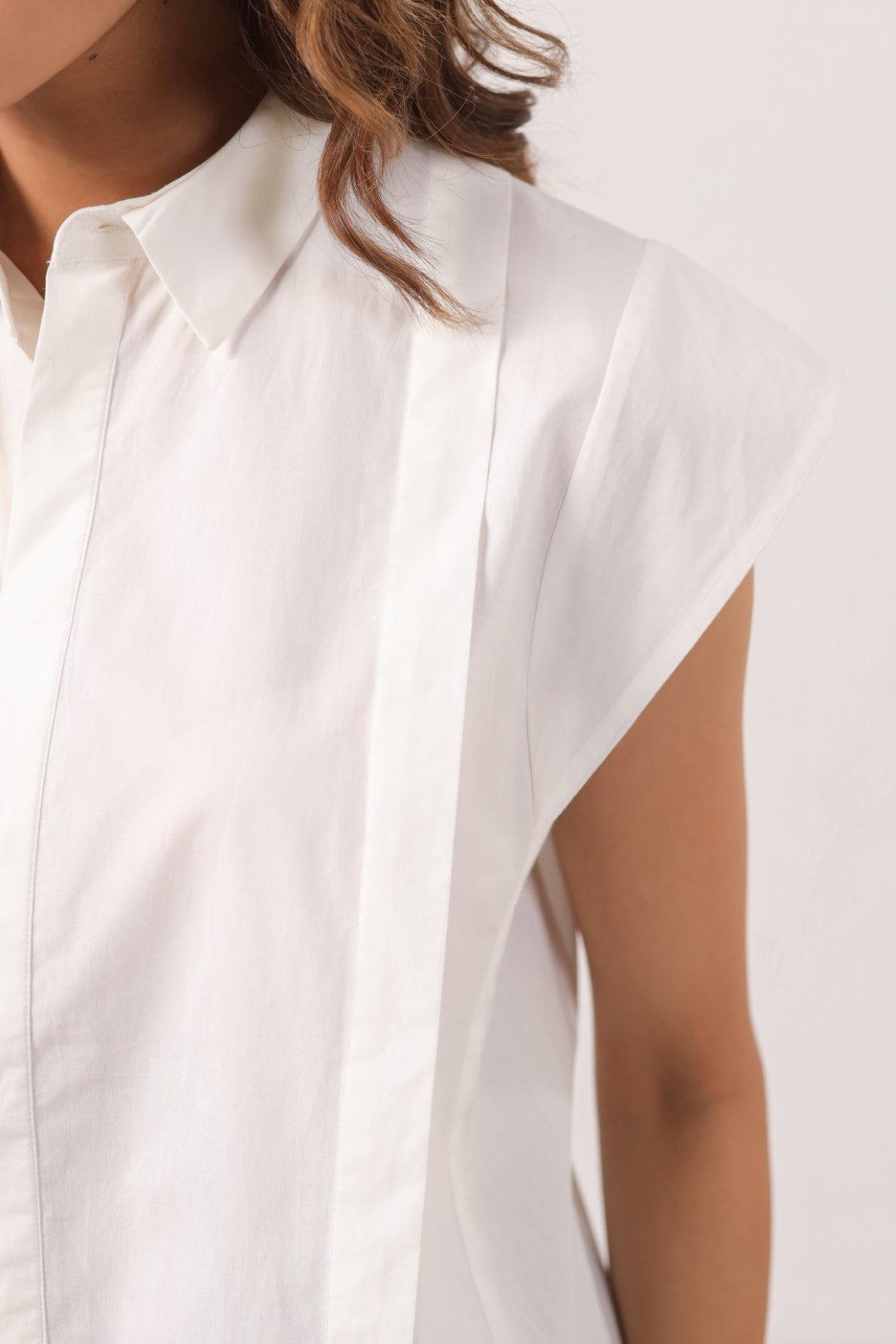 Women’s White Cotton Poplin Top
