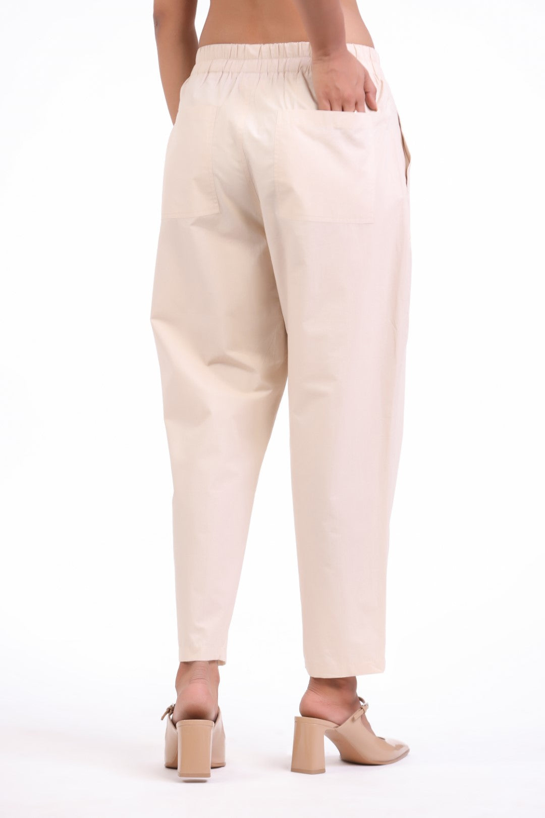 Women’s Off White Cotton Trouser