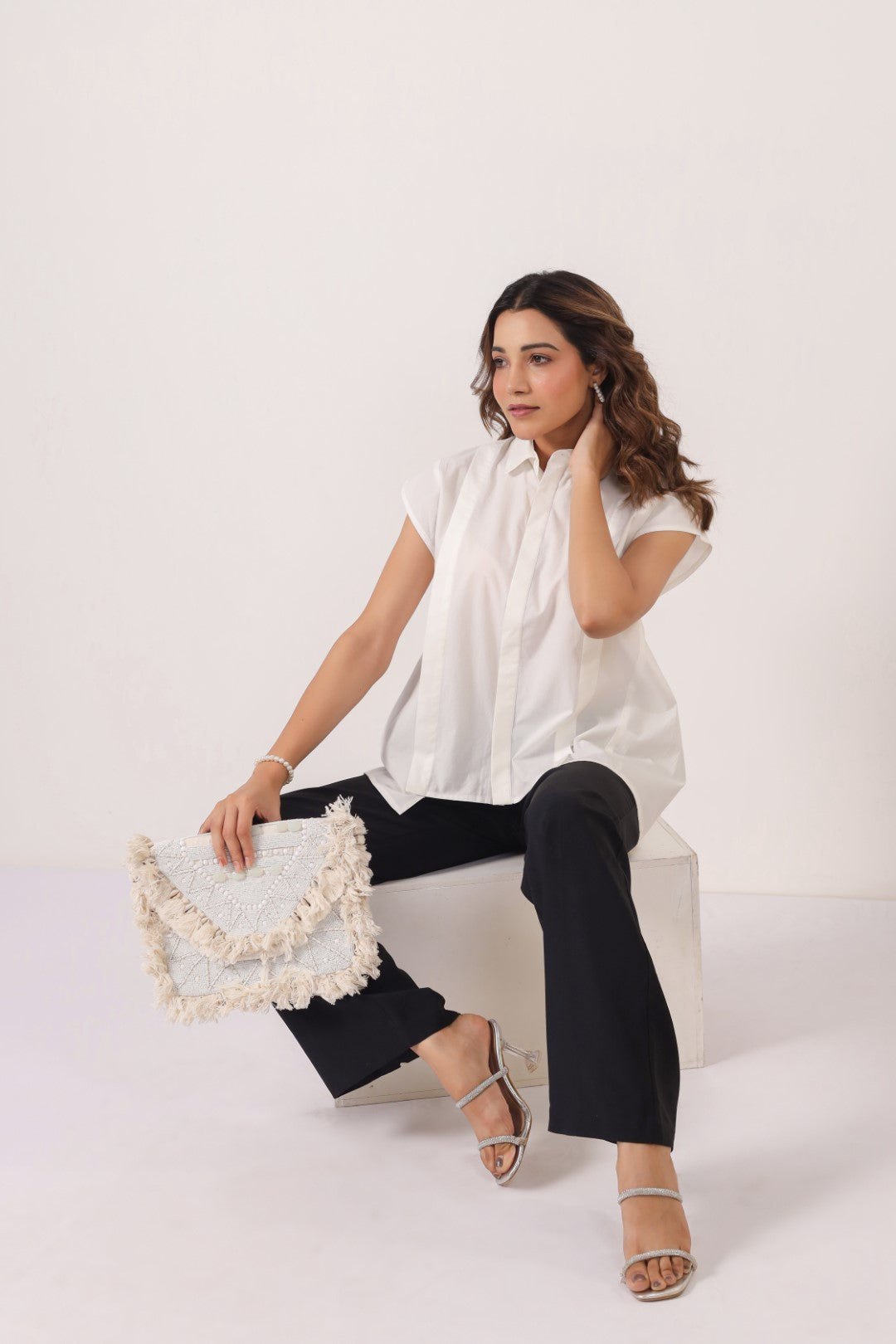 Women’s White Cotton Poplin Top