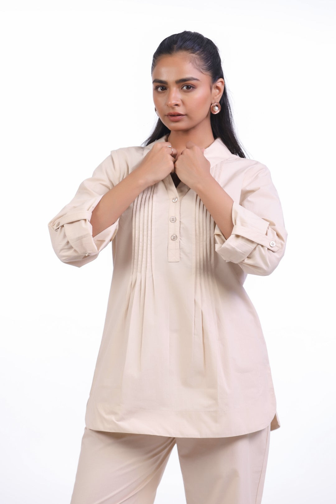 Womens Beige Cotton Shirts