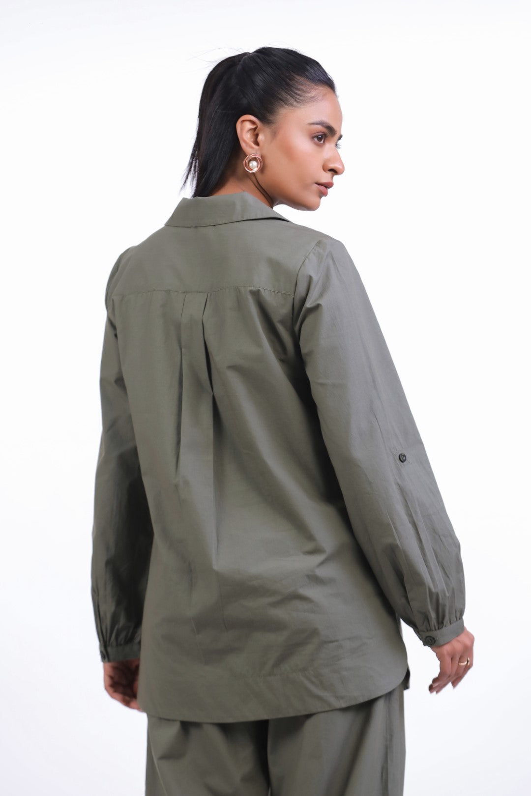 Women's Green Cotton Top  With Green Pant (co-ord)