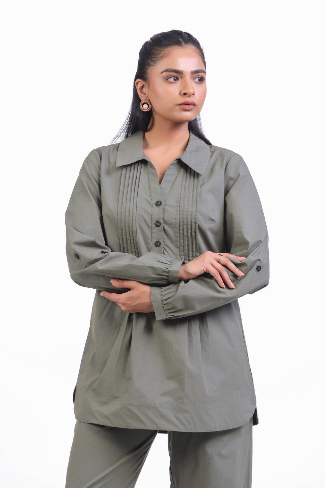 Women Green Cotton Top