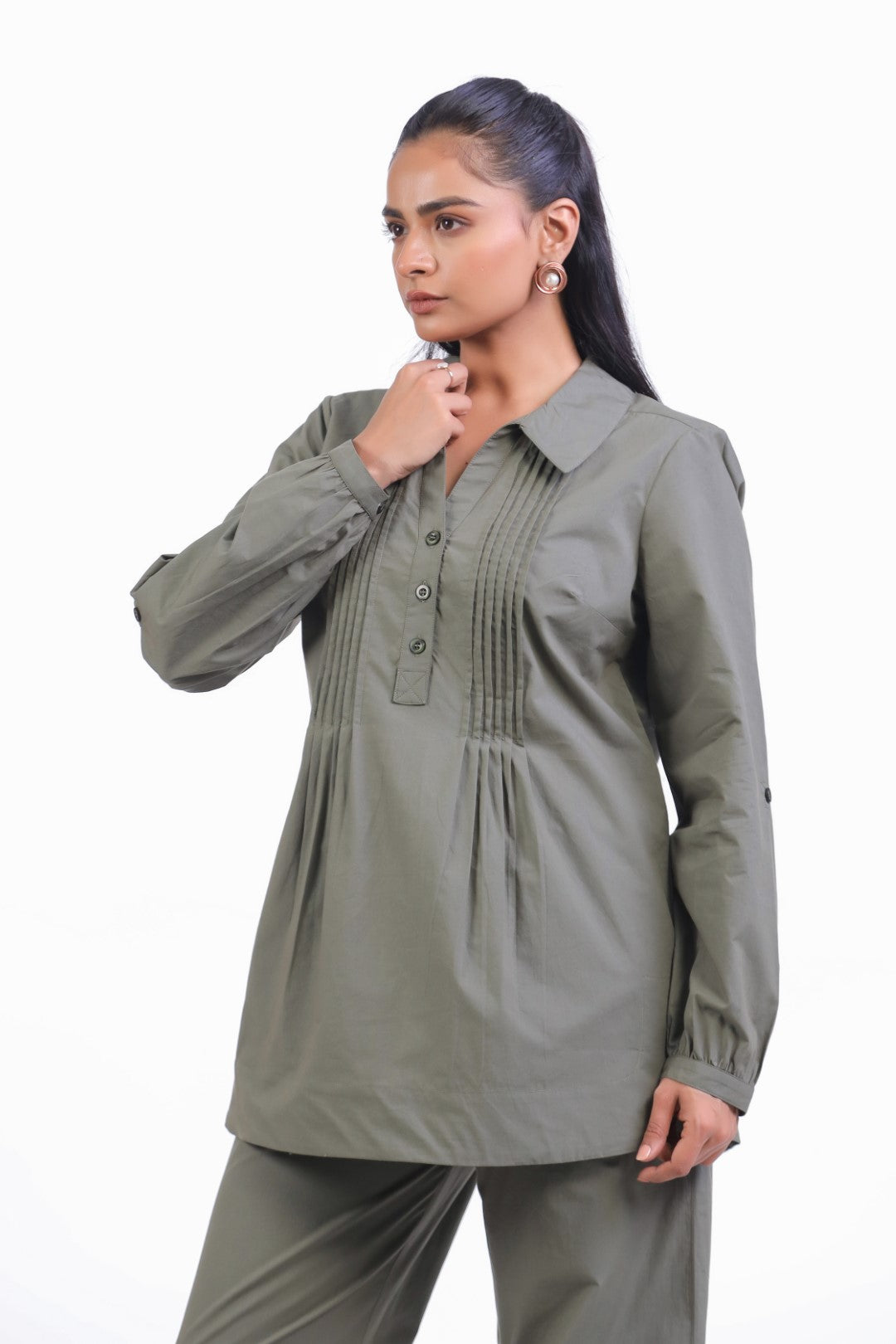 Women Green Cotton Top