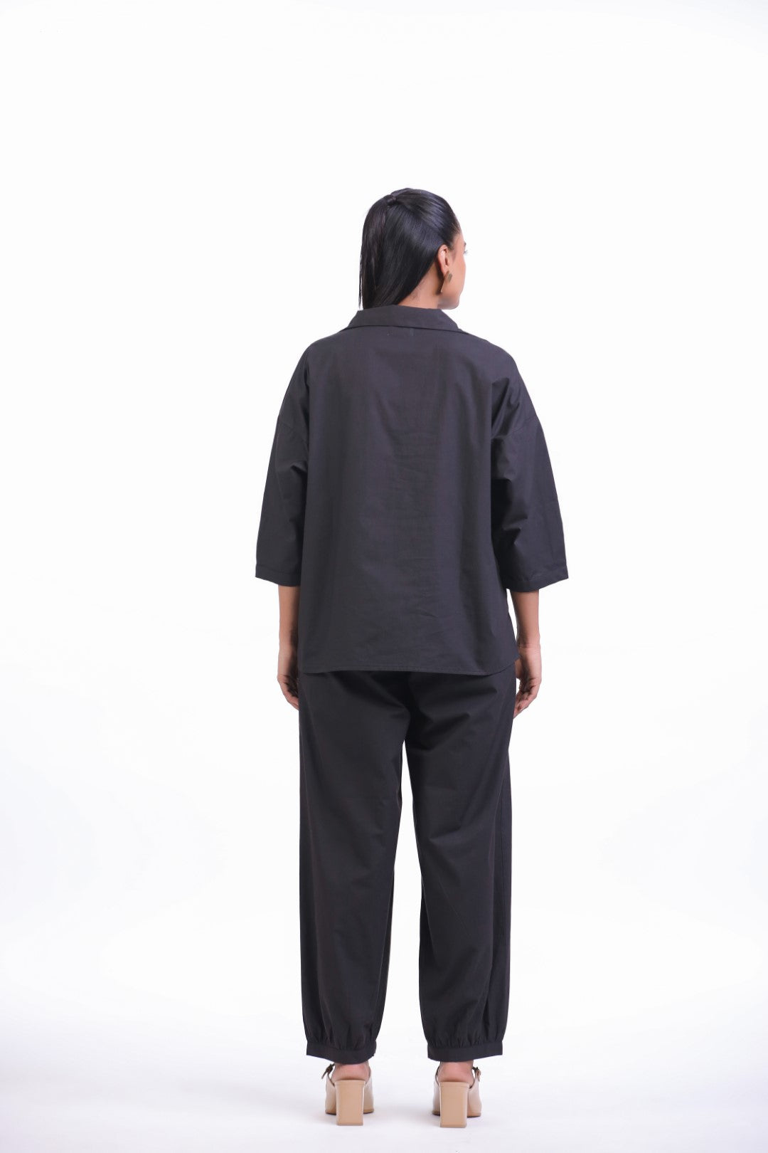 Women’s Black Cotton Poplin Co-Ord Set