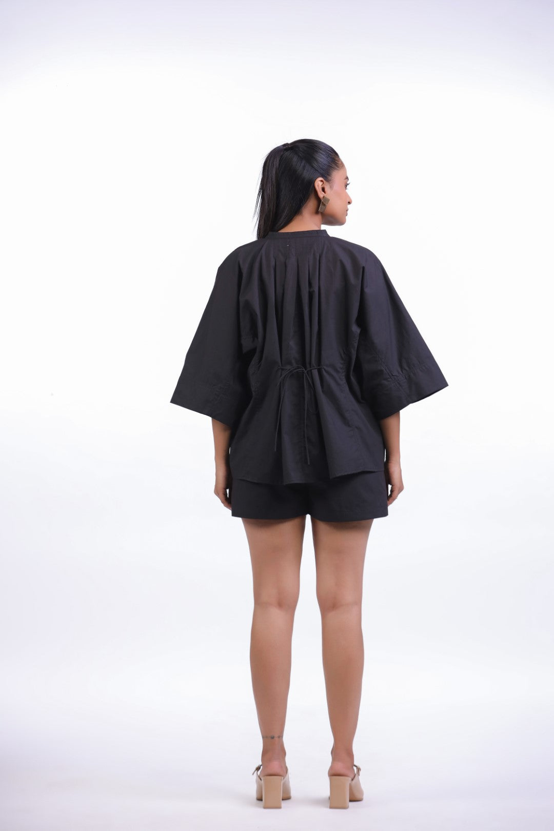Women’s Black Solid Cotton Poplin Co-Ord Set