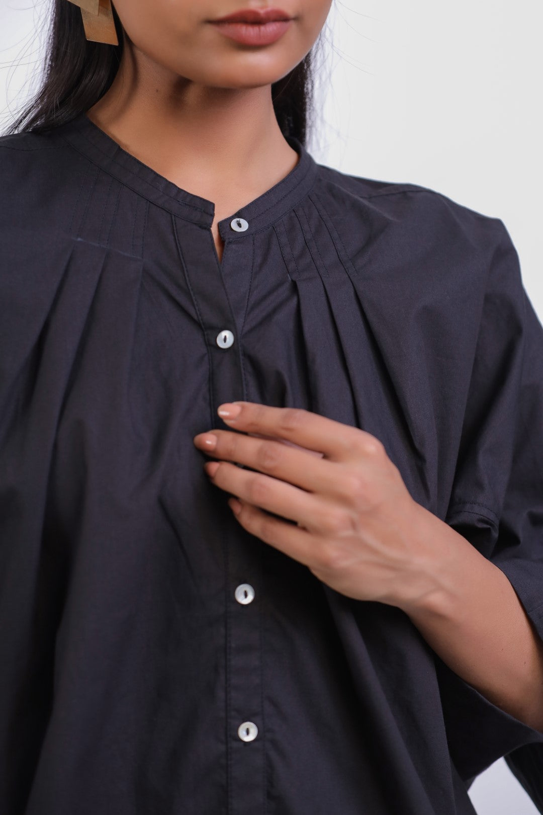Women’s Black Solid Cotton Poplin Co-Ord Set
