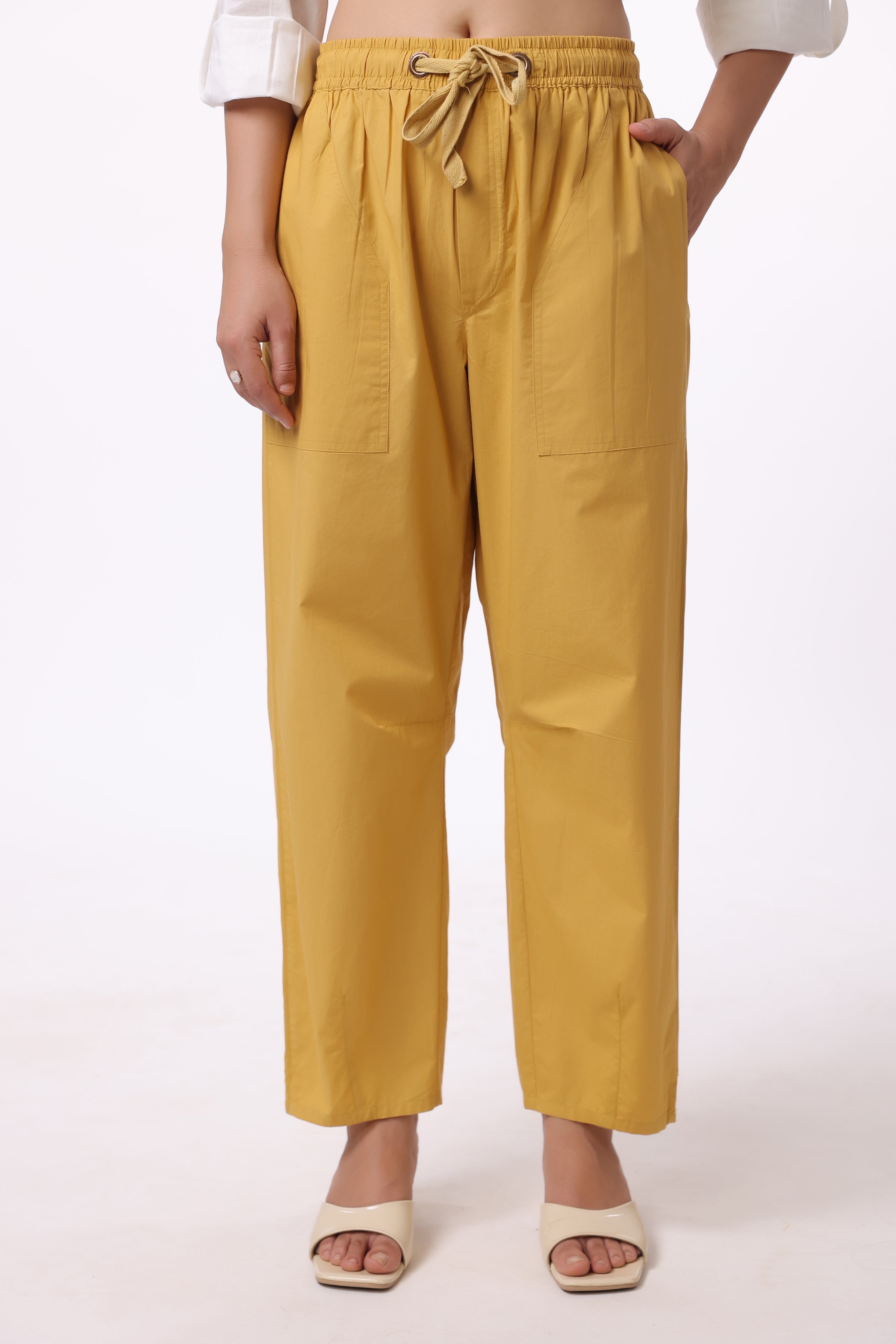 Women’s Yellow Cotton Trouser