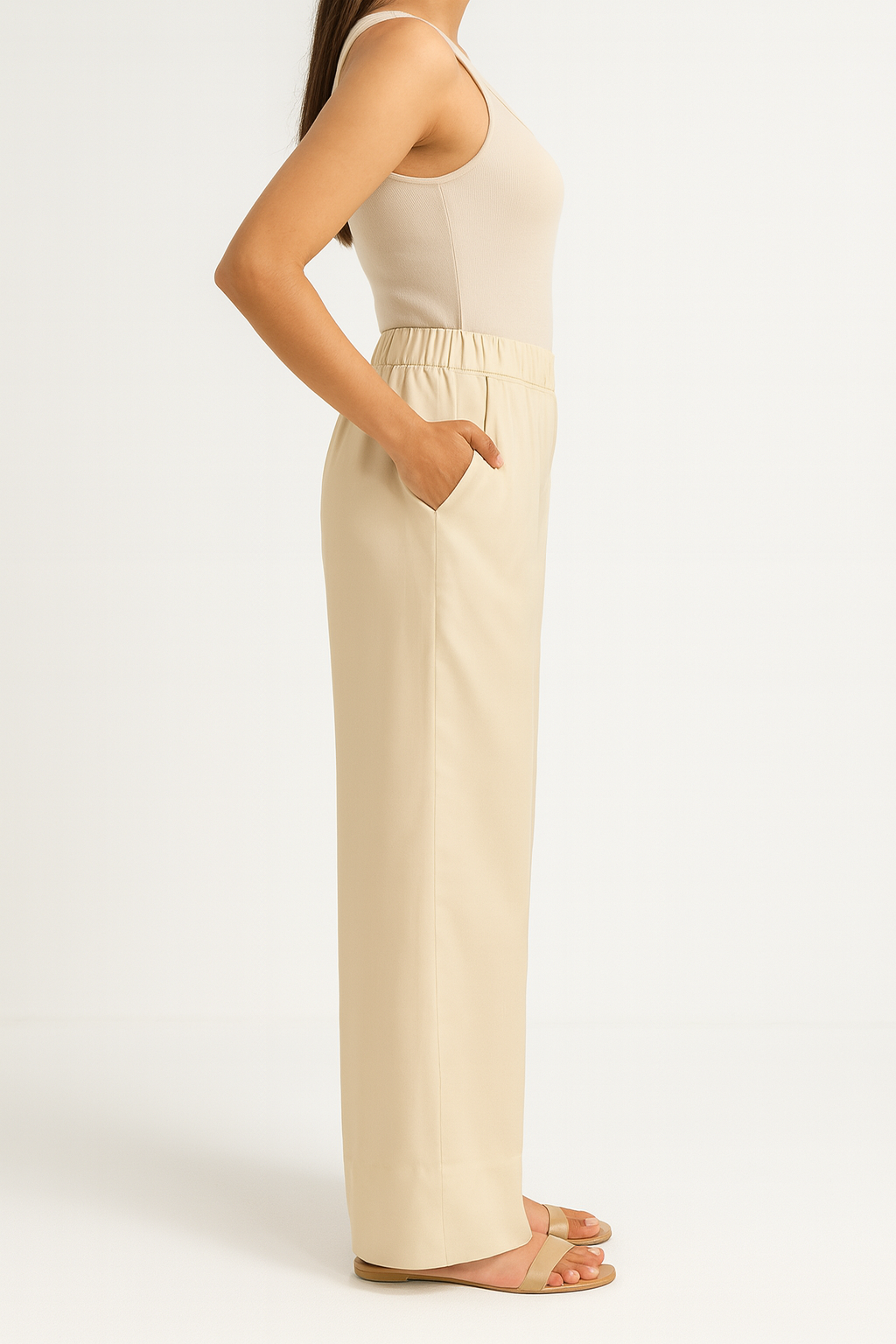 Women’s Off-White Cotton Trouser