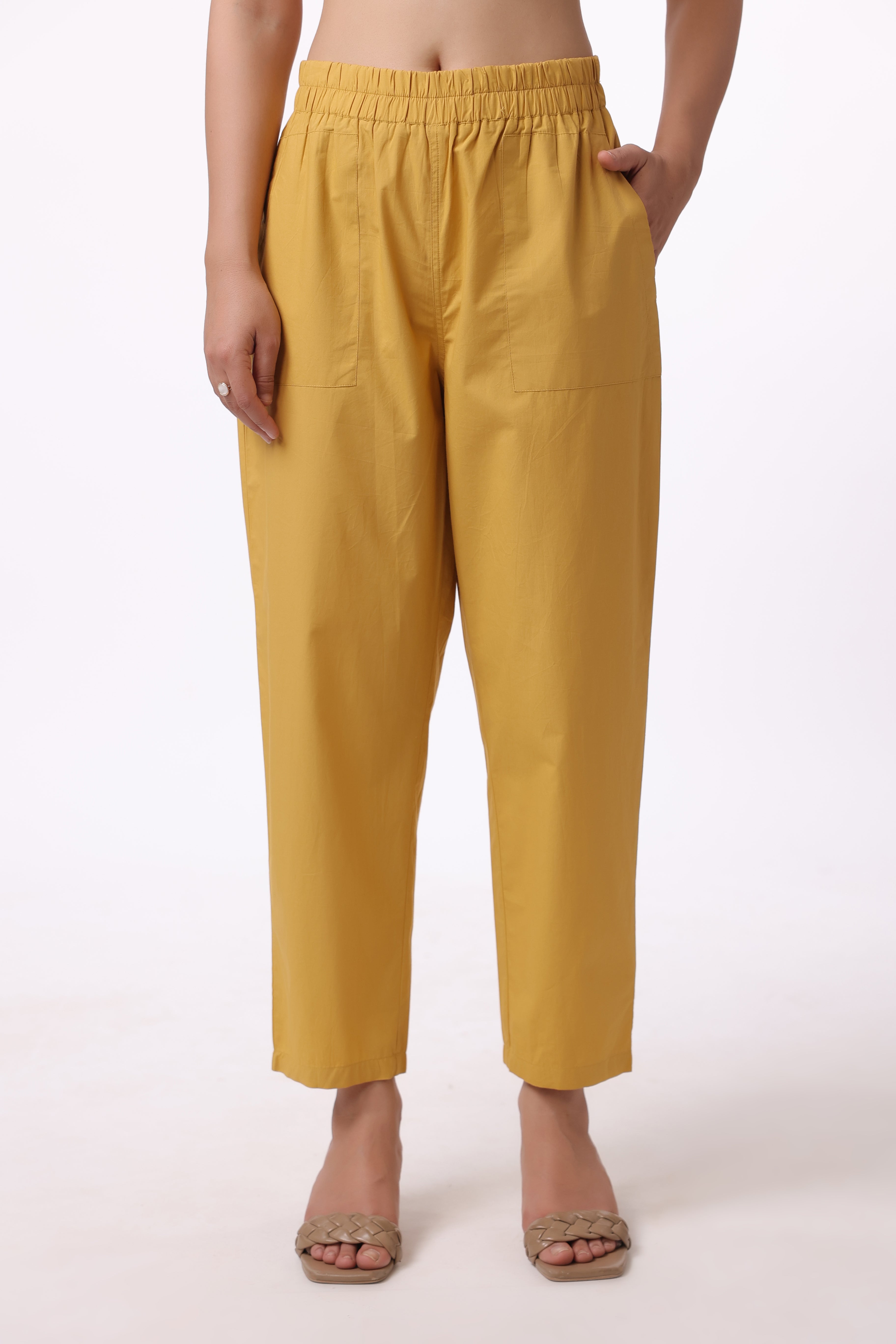 Women’s Yellow Cotton Trouser