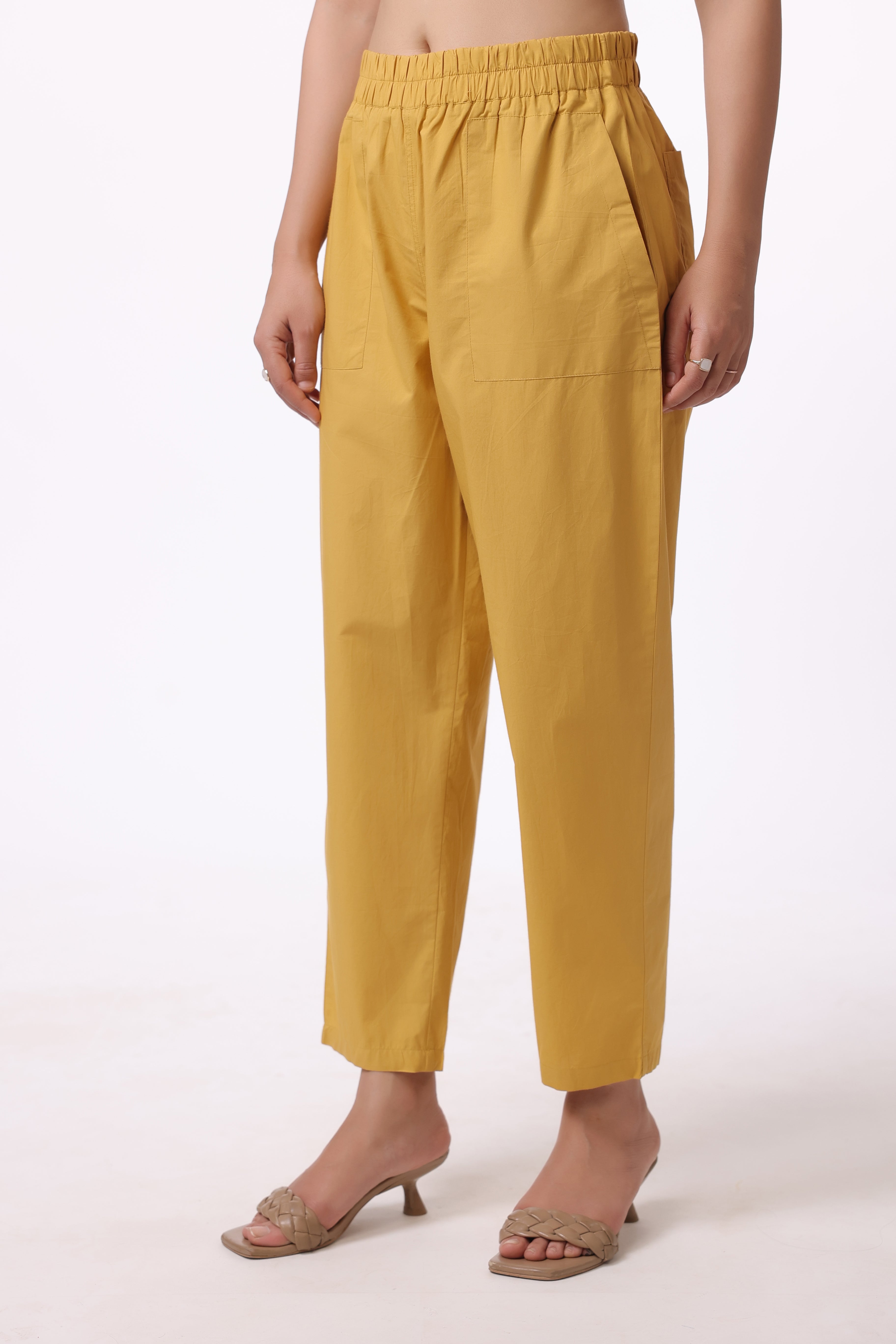 Women’s Yellow Cotton Trouser
