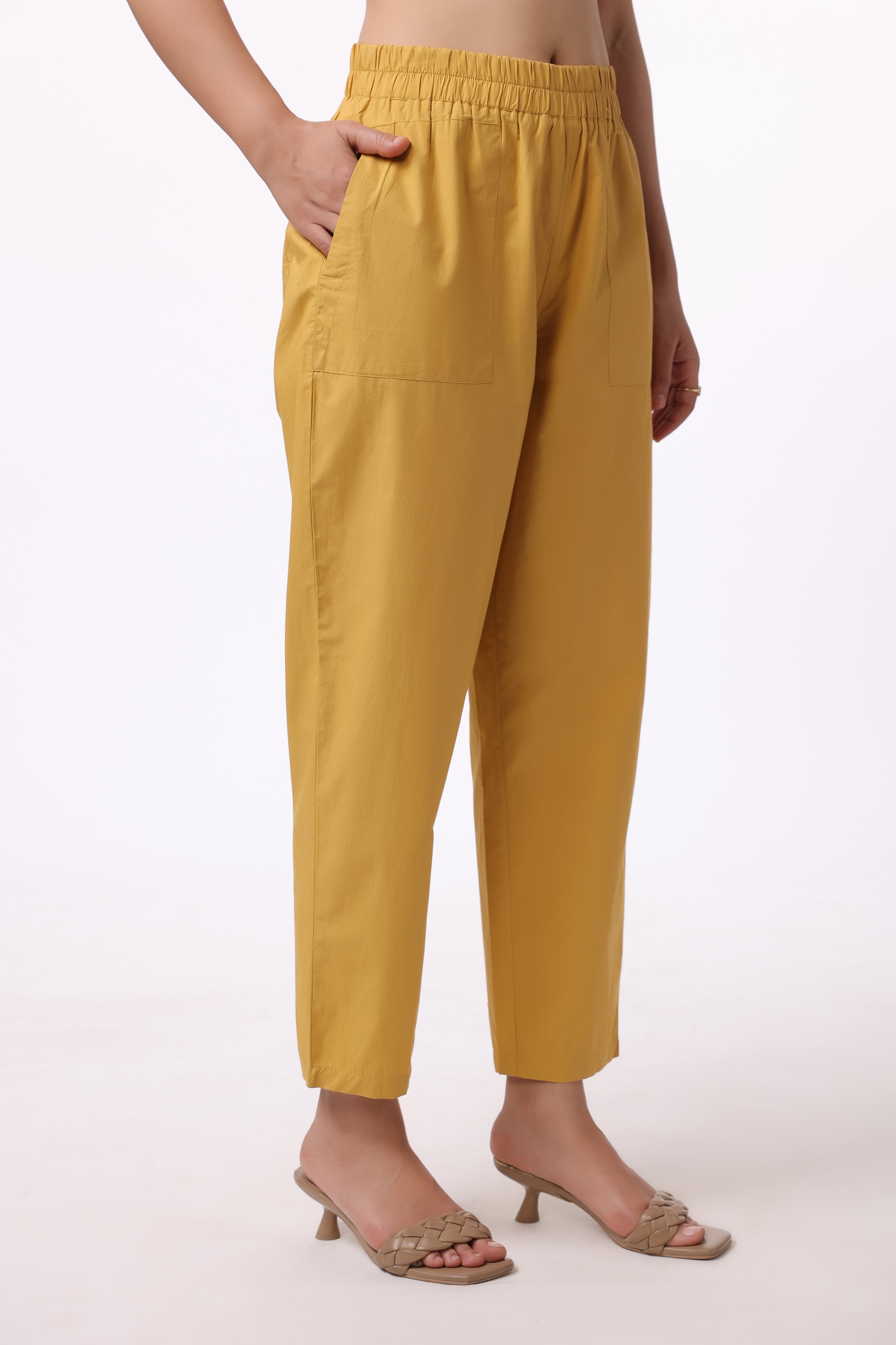 Women’s Yellow Cotton Trouser
