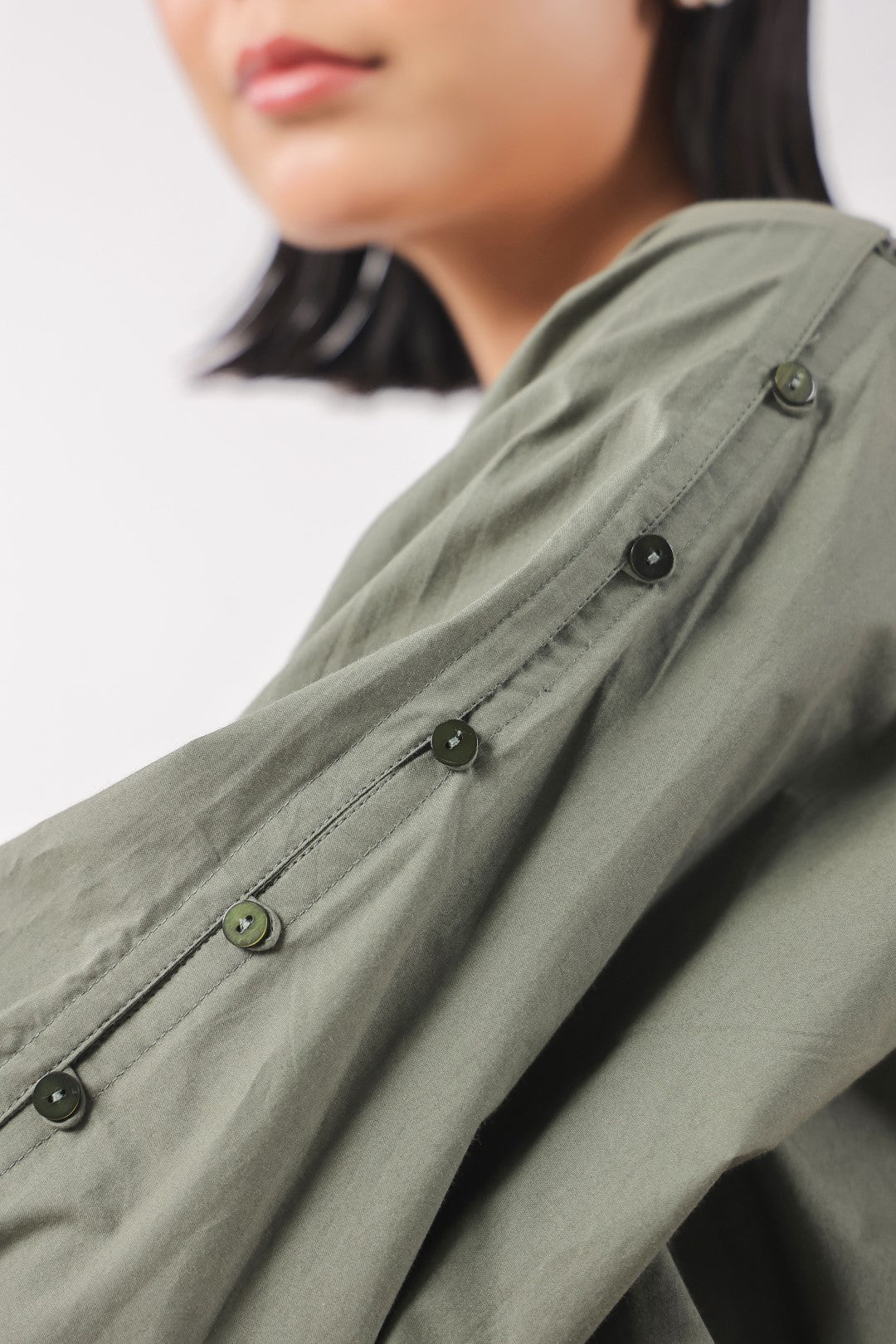 Women’s Navy Cotton Poplin Top