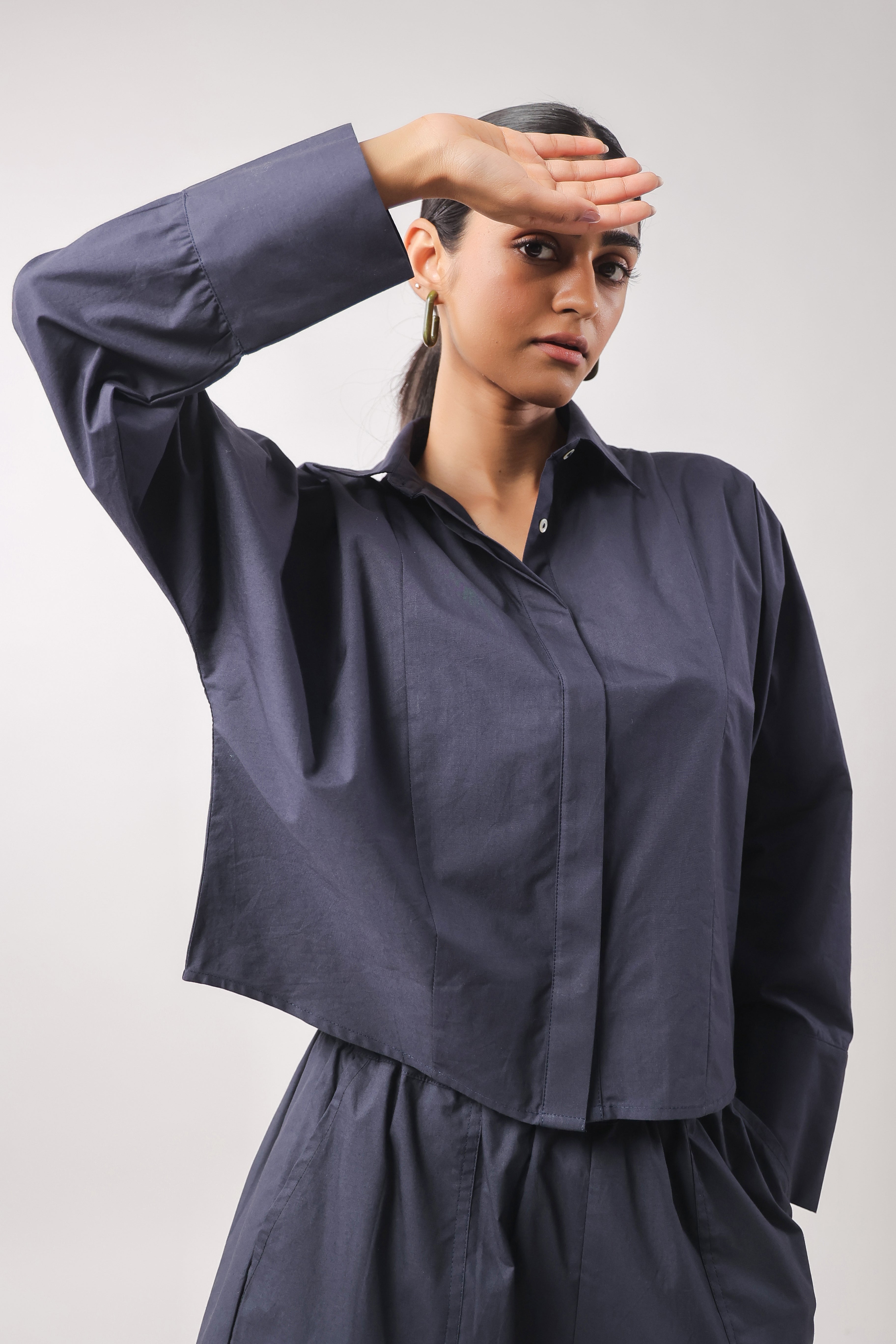 Women’s Navy Cotton Top with Navy Shorts Co-Ord Set