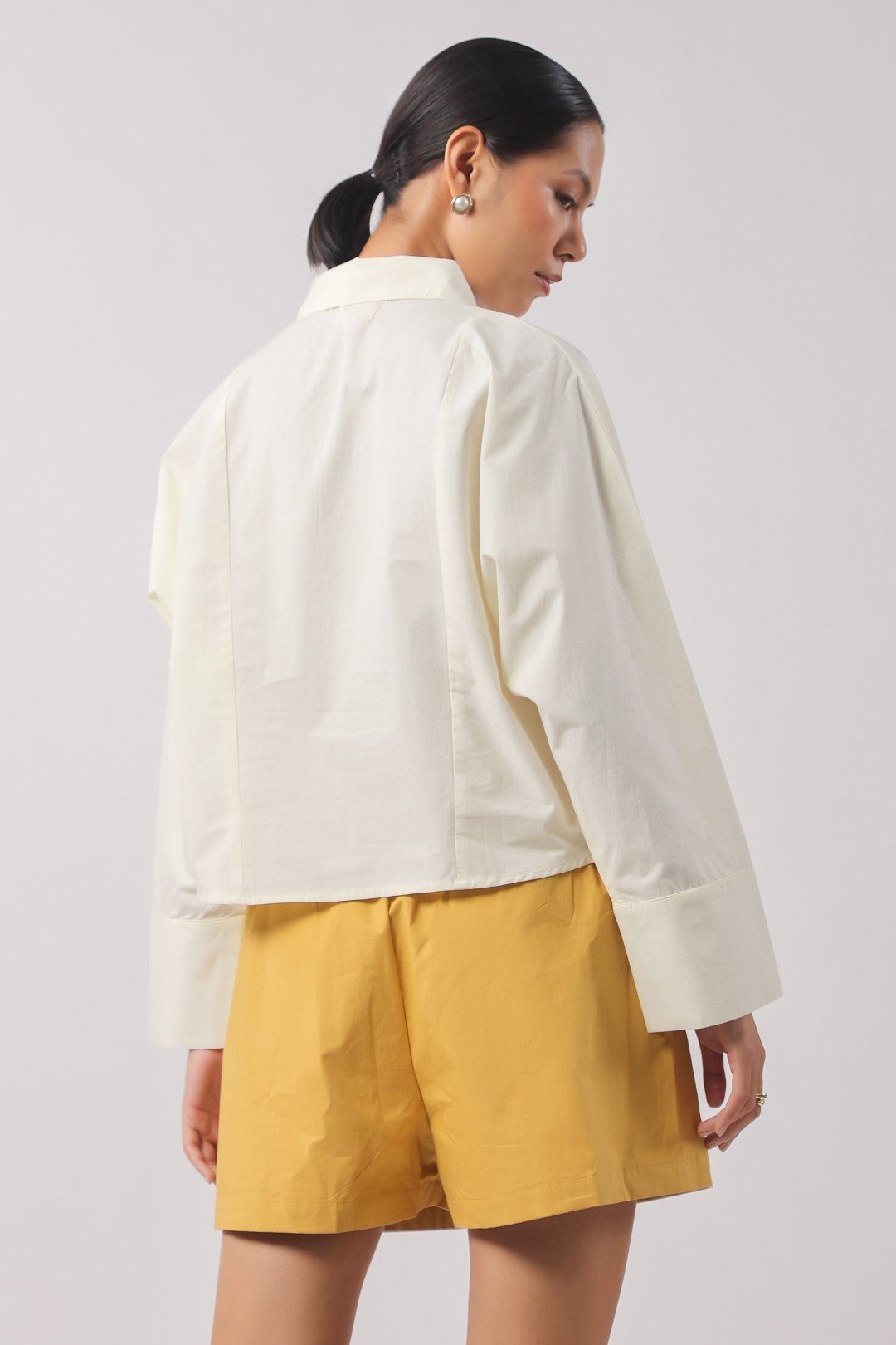 Women’s Off White Cotton Poplin Top