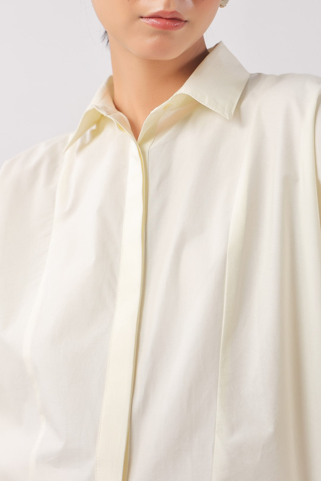 Women’s Off White Cotton Poplin Top