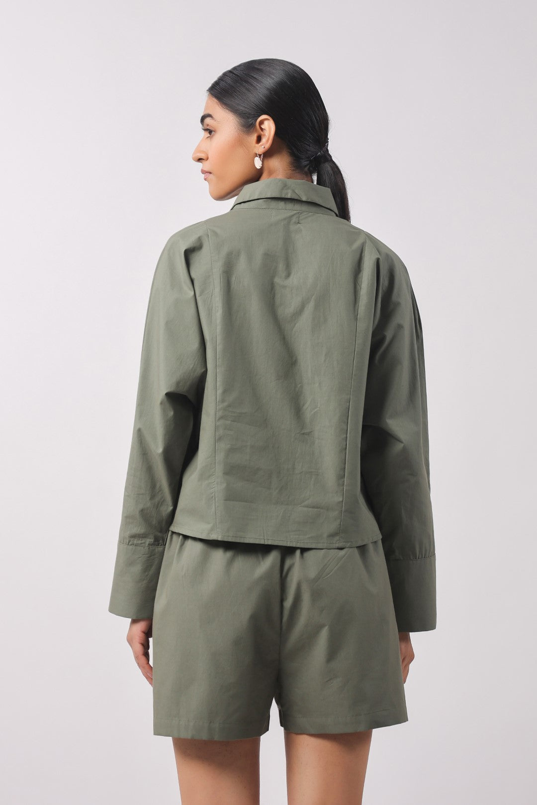 Women’s Green Cotton Poplin Top