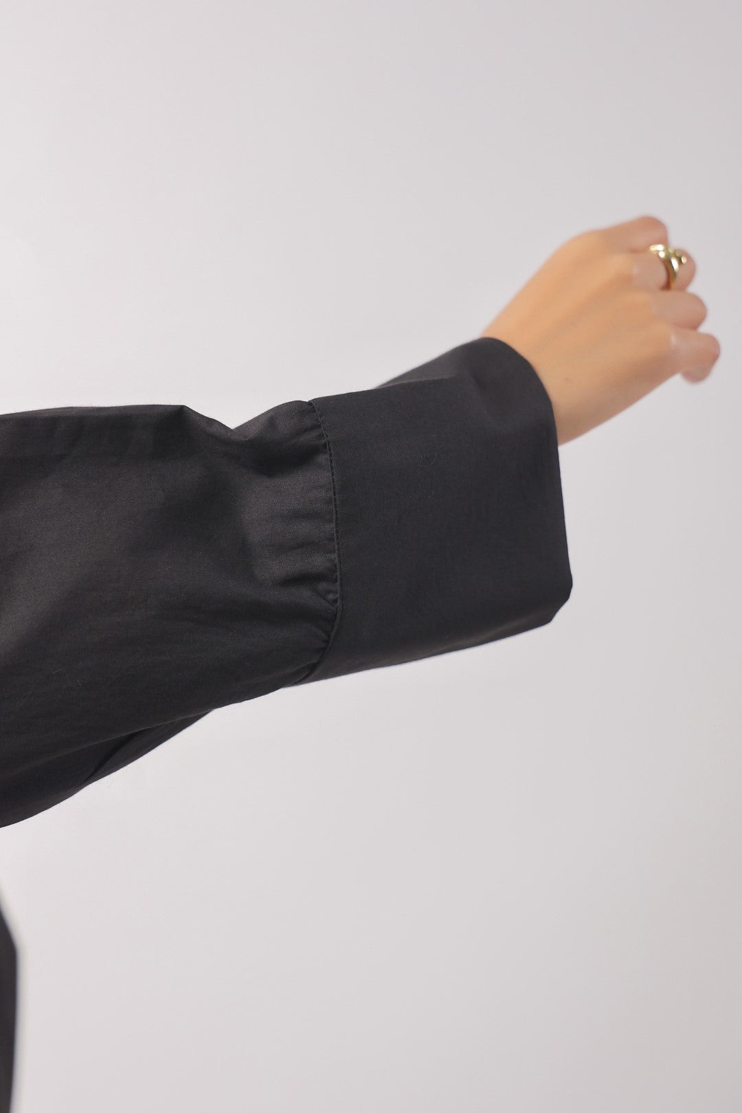 Women’s Black Cotton Poplin Top