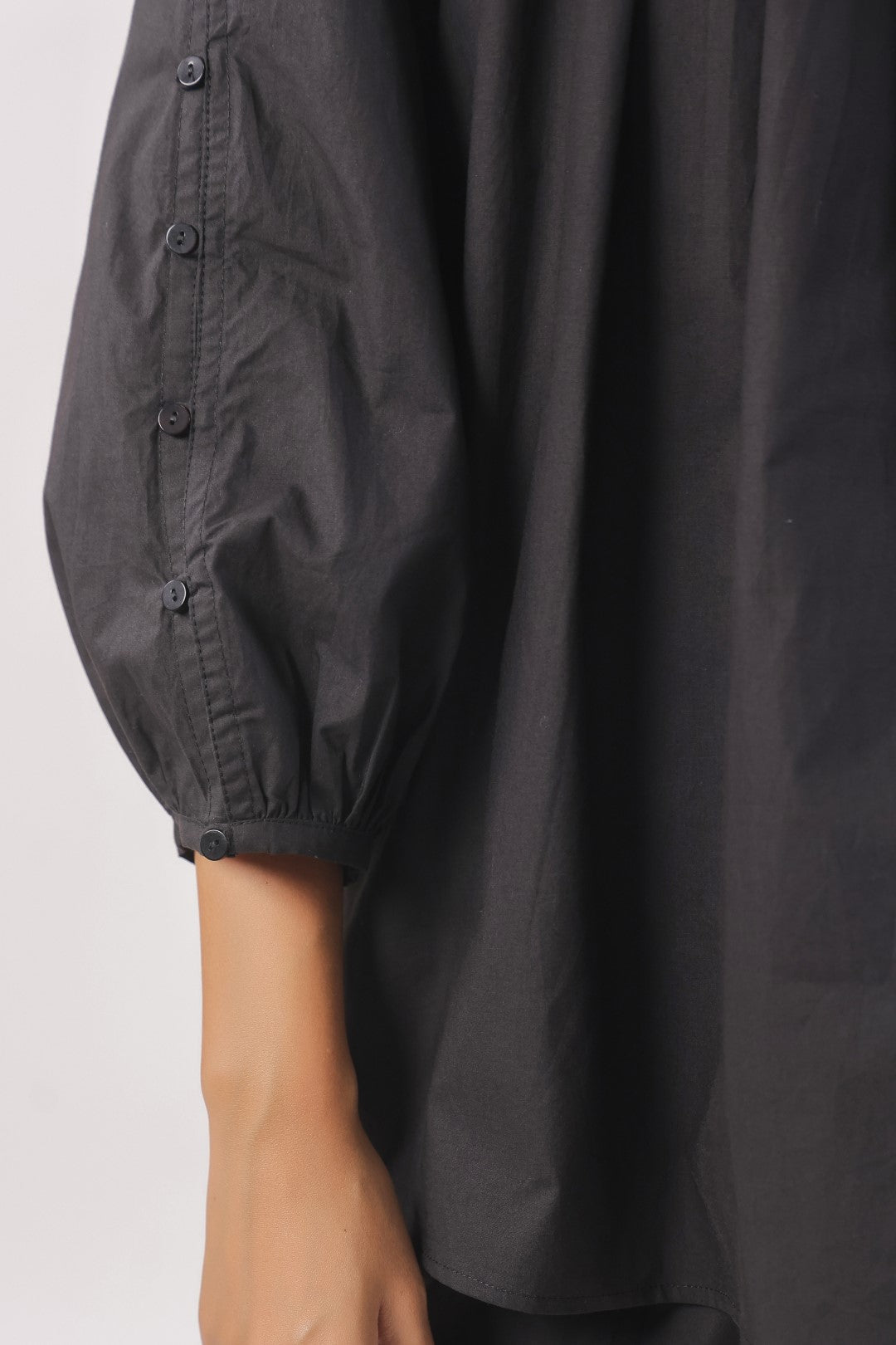 Women’s Black Cotton Poplin Top