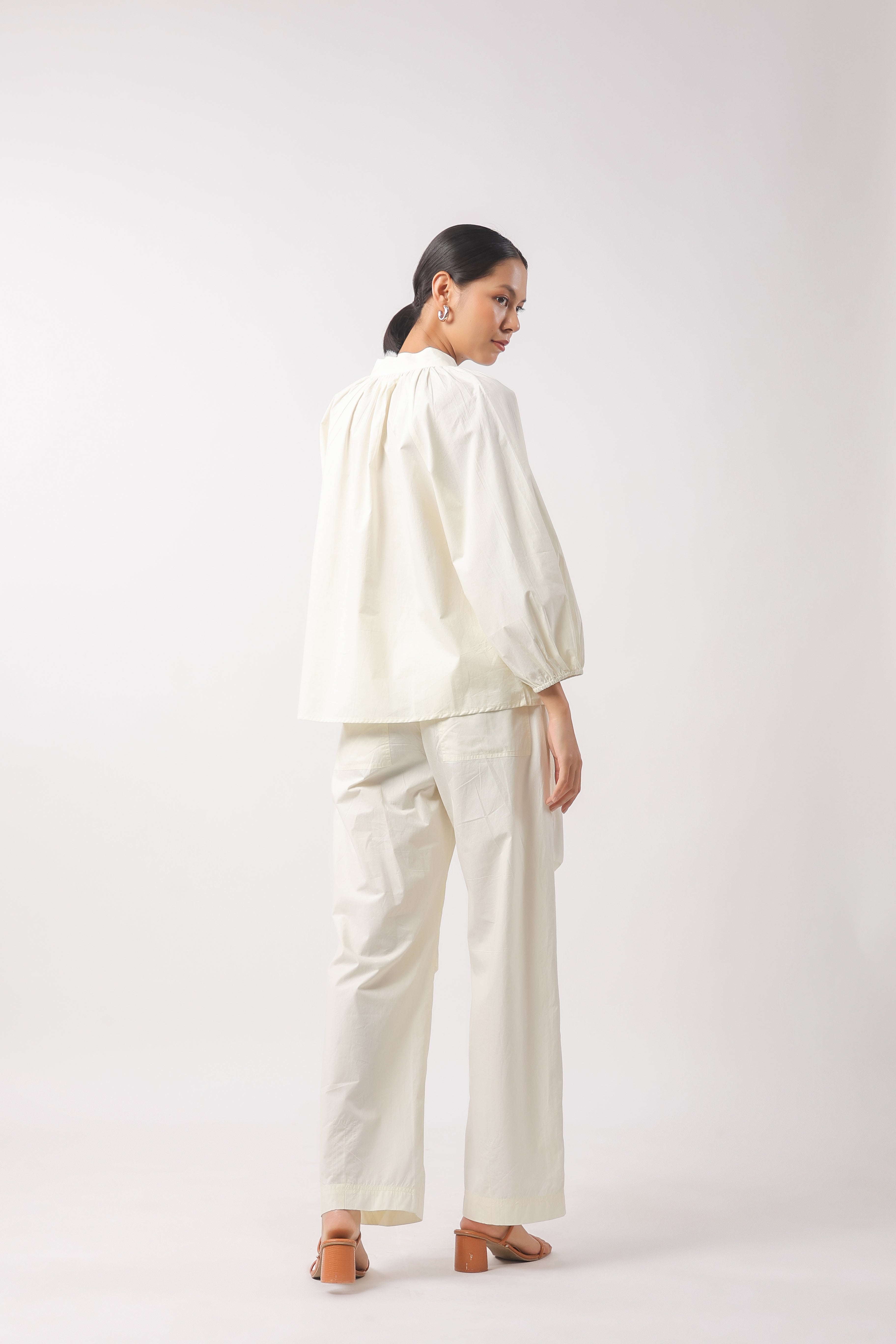 Women’s Beige Cotton Poplin Co-Ord Set