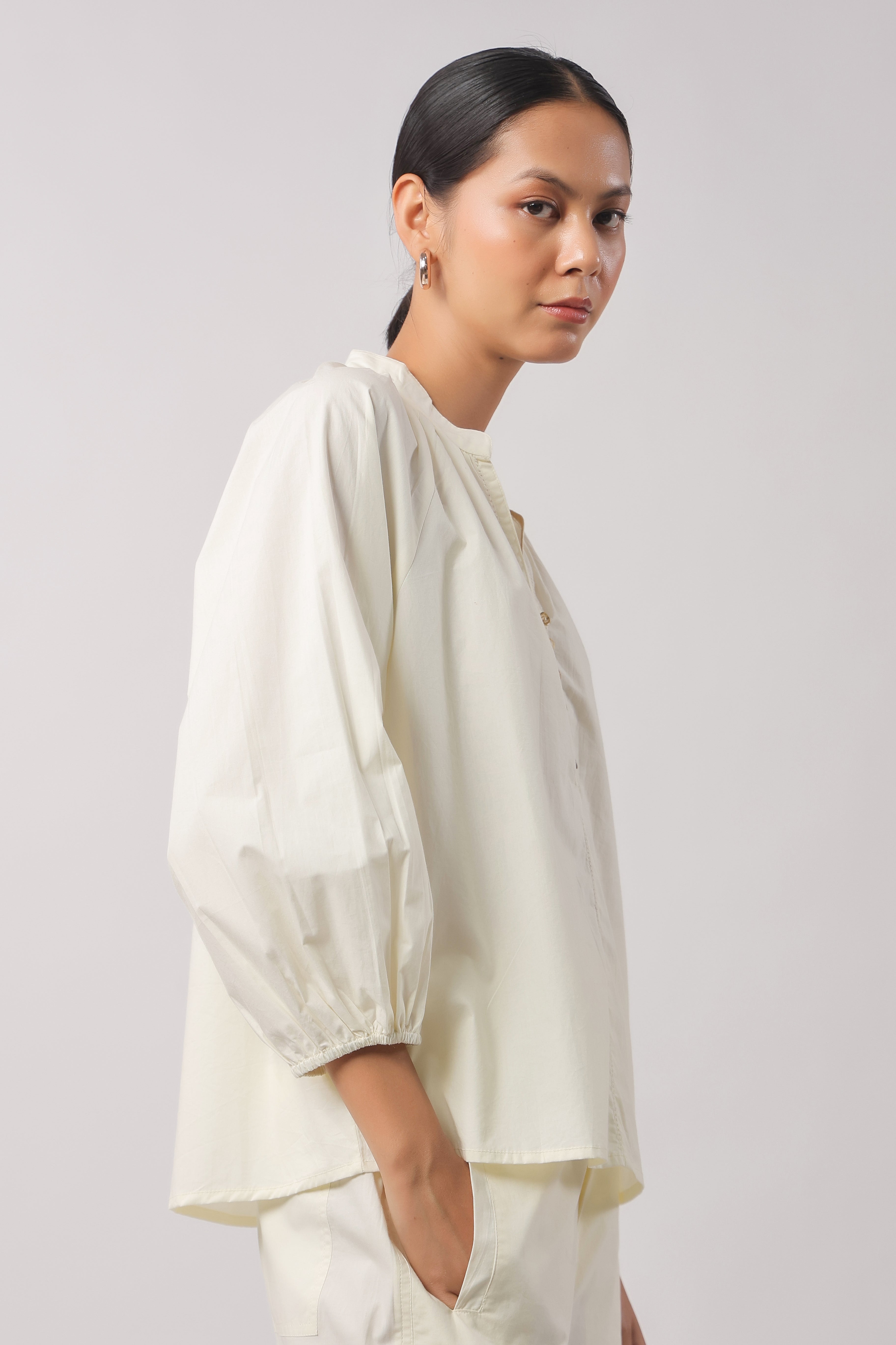 Women’s Beige Cotton Poplin Co-Ord Set