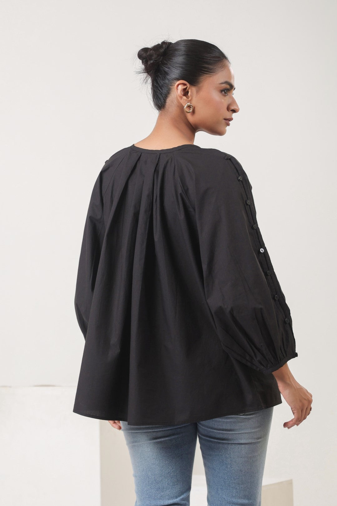 Women’s black cotton tops